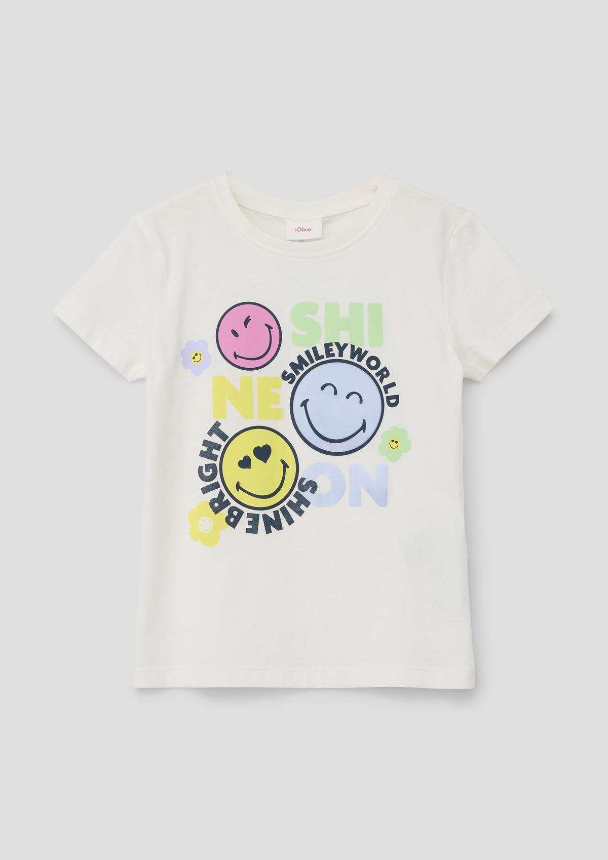 s.Oliver Bombažna majica s potiskom Smiley® spredaj