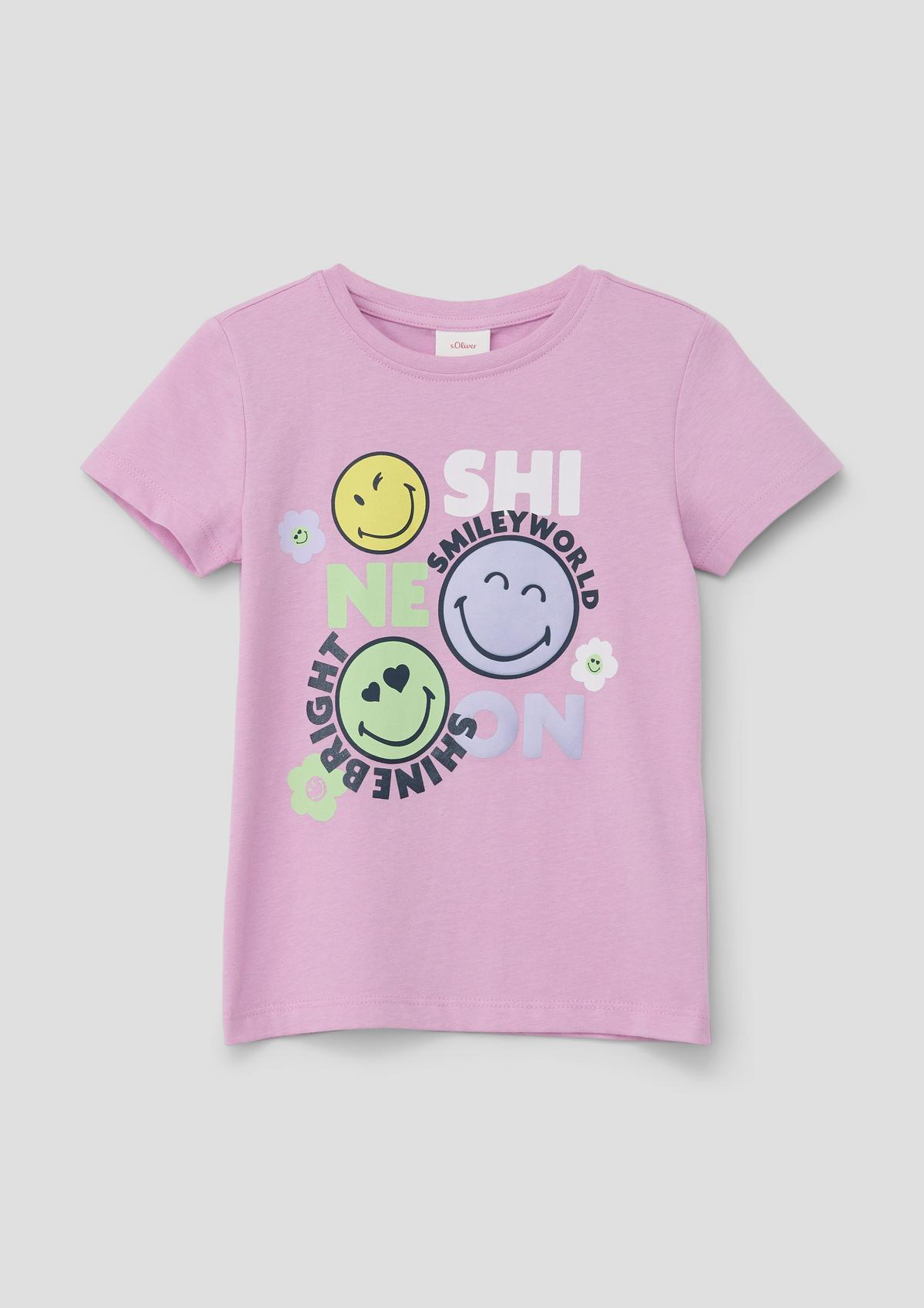 s.Oliver Cotton top with a Smiley® front print