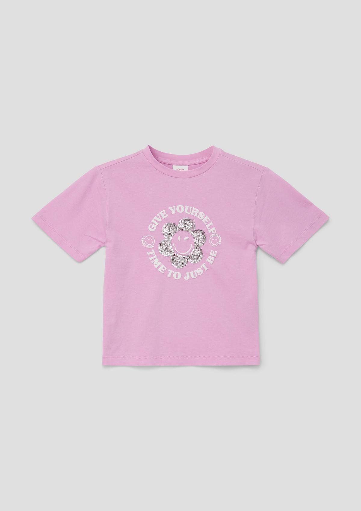 s.Oliver Zacht T-shirt met Smiley®-print op de voorkant
