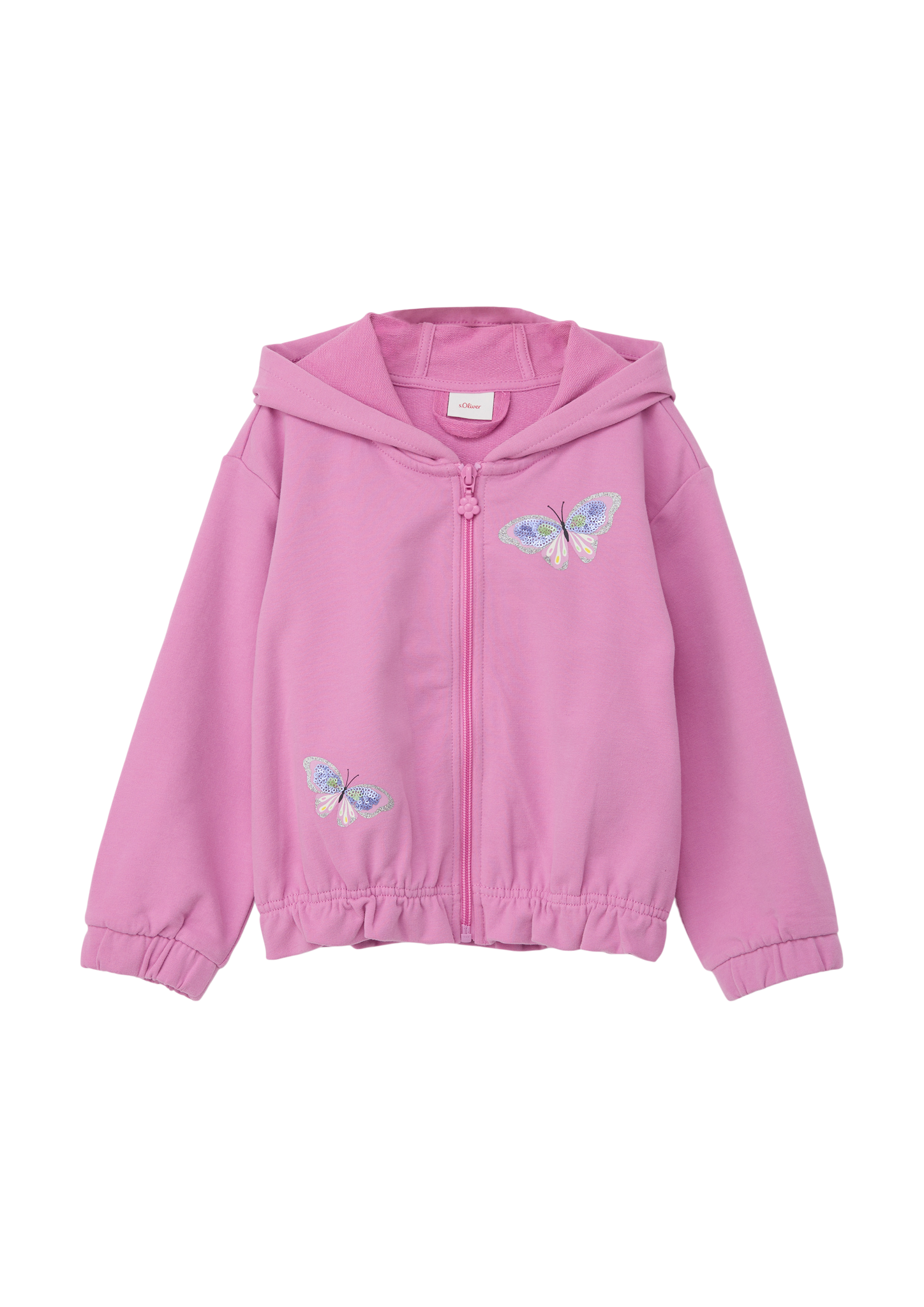 s.Oliver - Sweatjacke mit Paillettenapplikation, Kinder, Rosa