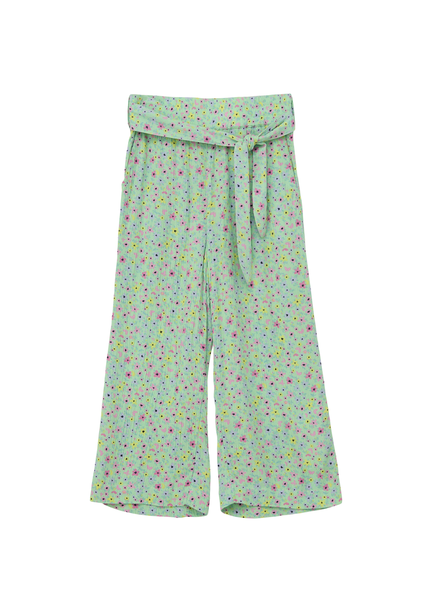 s.Oliver - Wide-Leg Hose mit Allover-Print, Kinder, grün