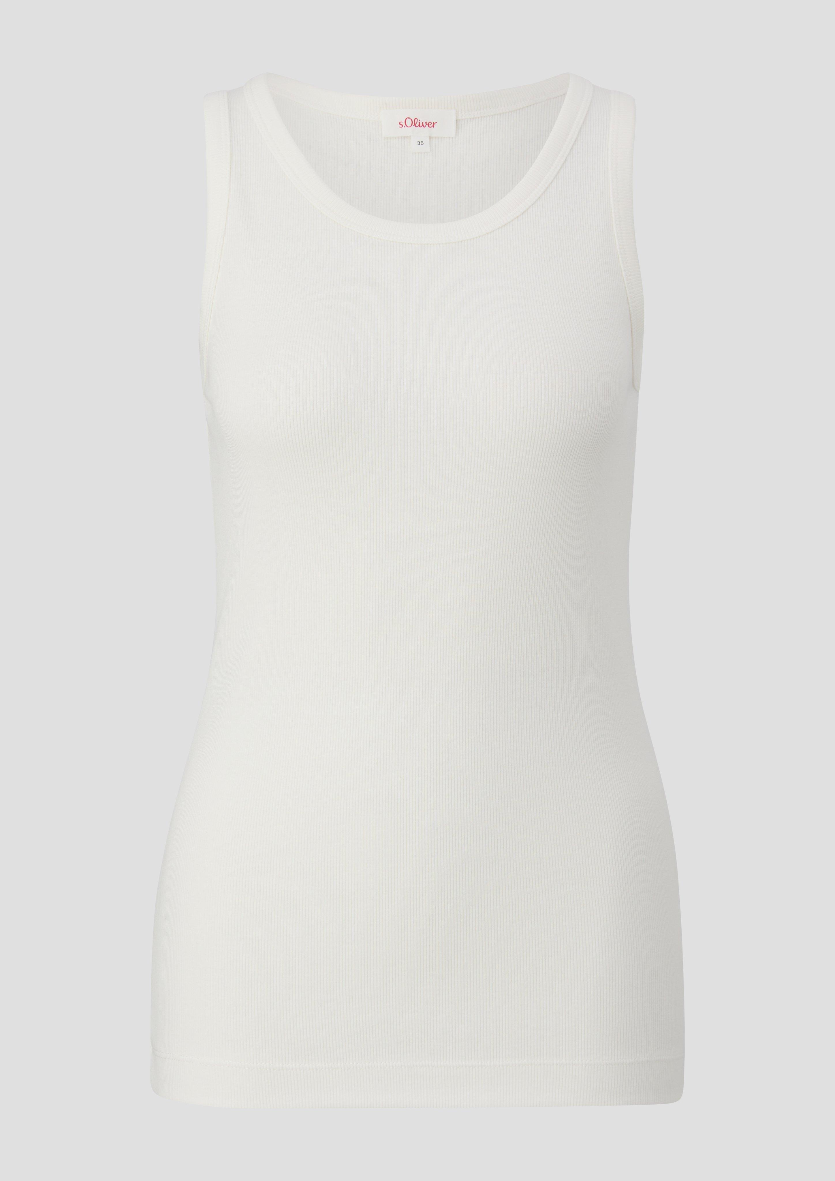 s.Oliver - Tanktop mit Rippstruktur, Damen, creme