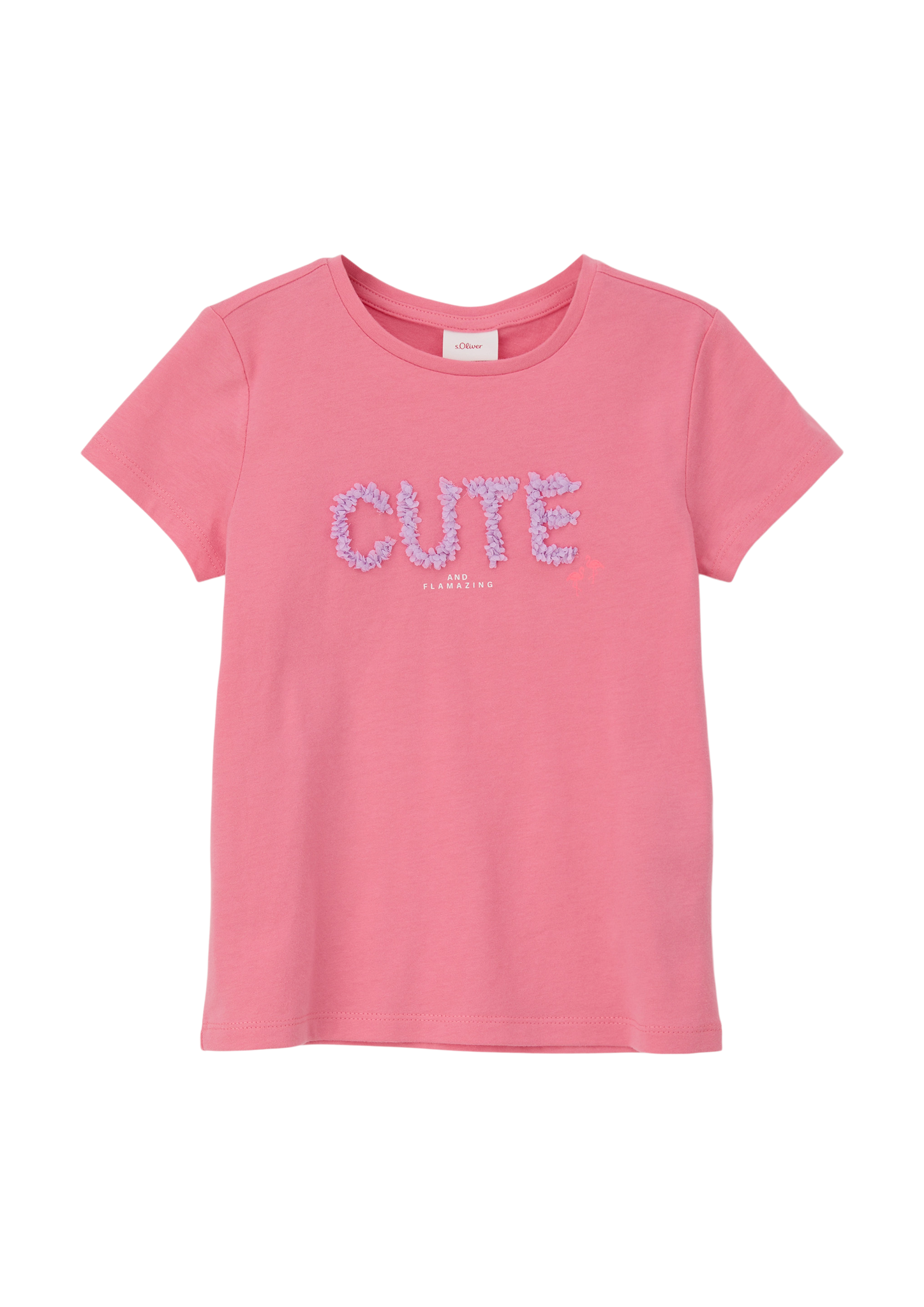 s.Oliver - Locker geschnittenes T-Shirt mit Frontprint, Kinder, Rosa