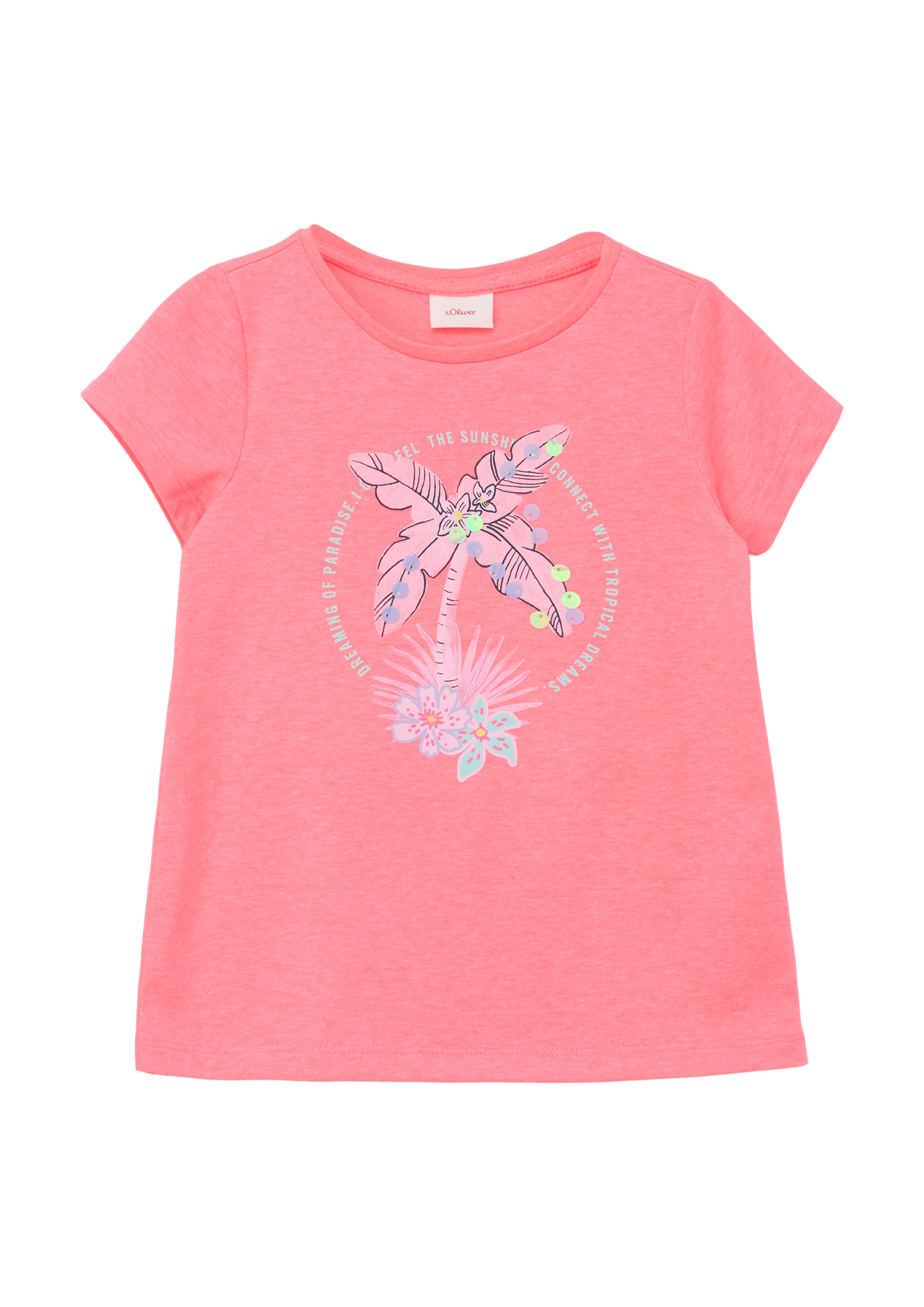 s.Oliver - T-Shirt mit Front-Print, Kinder, Rosa