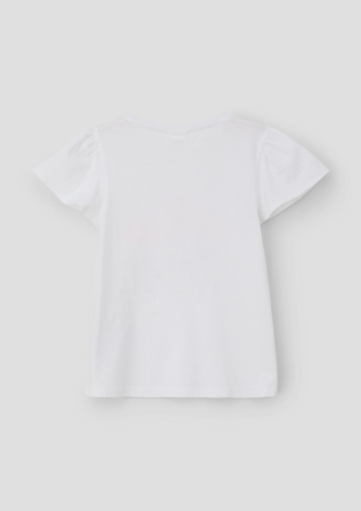 s.Oliver Uitlopend T-shirt met print op de voorkant en pailletjes