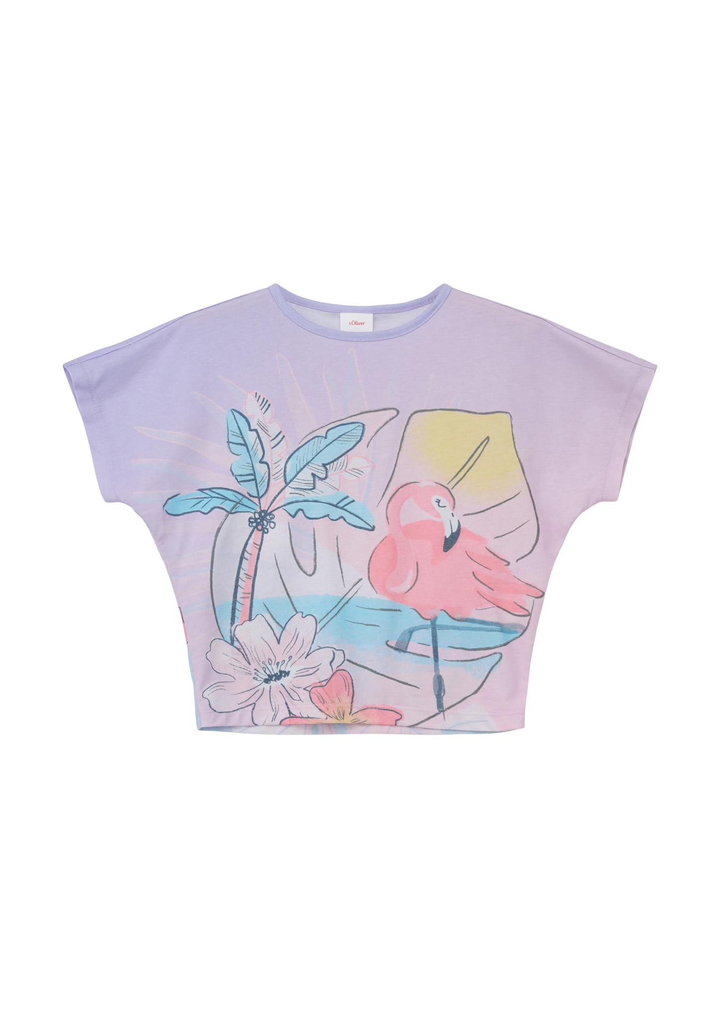 s.Oliver - T-Shirt mit Allover-Print, Kinder, lila