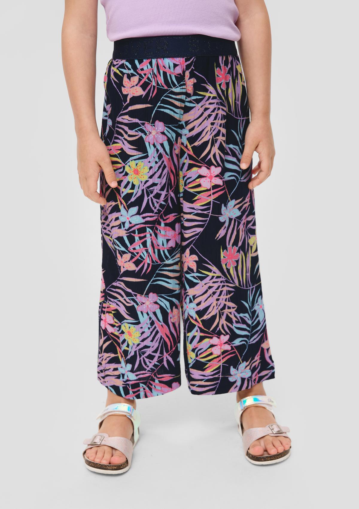 Wide-Leg-Hose mit All-over-Print