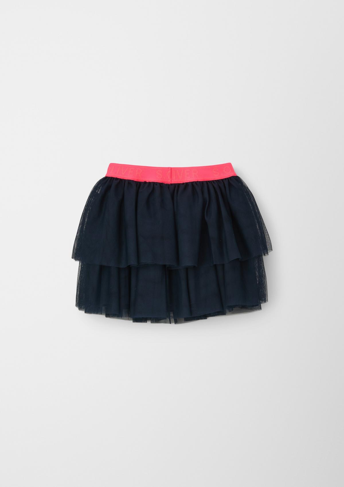 s.Oliver Tiered skirt with mesh overlay