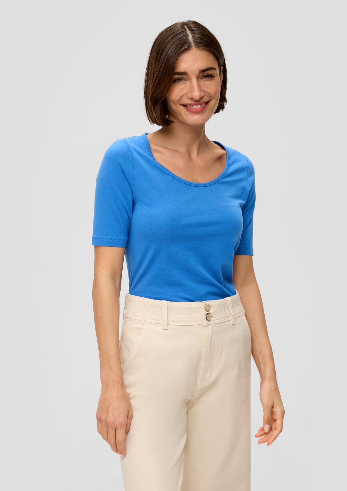 s.Oliver Jersey T-shirt with a scoop neckline