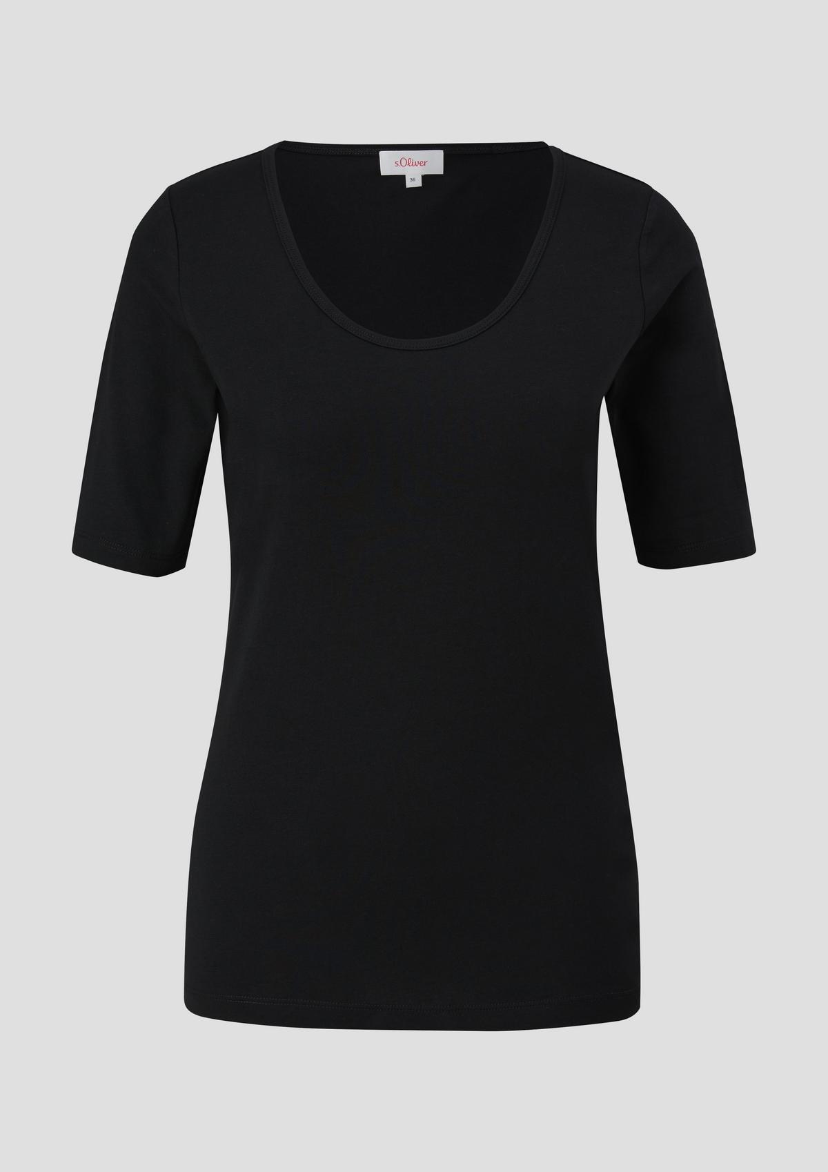 s.Oliver Jersey T-shirt with a scoop neckline