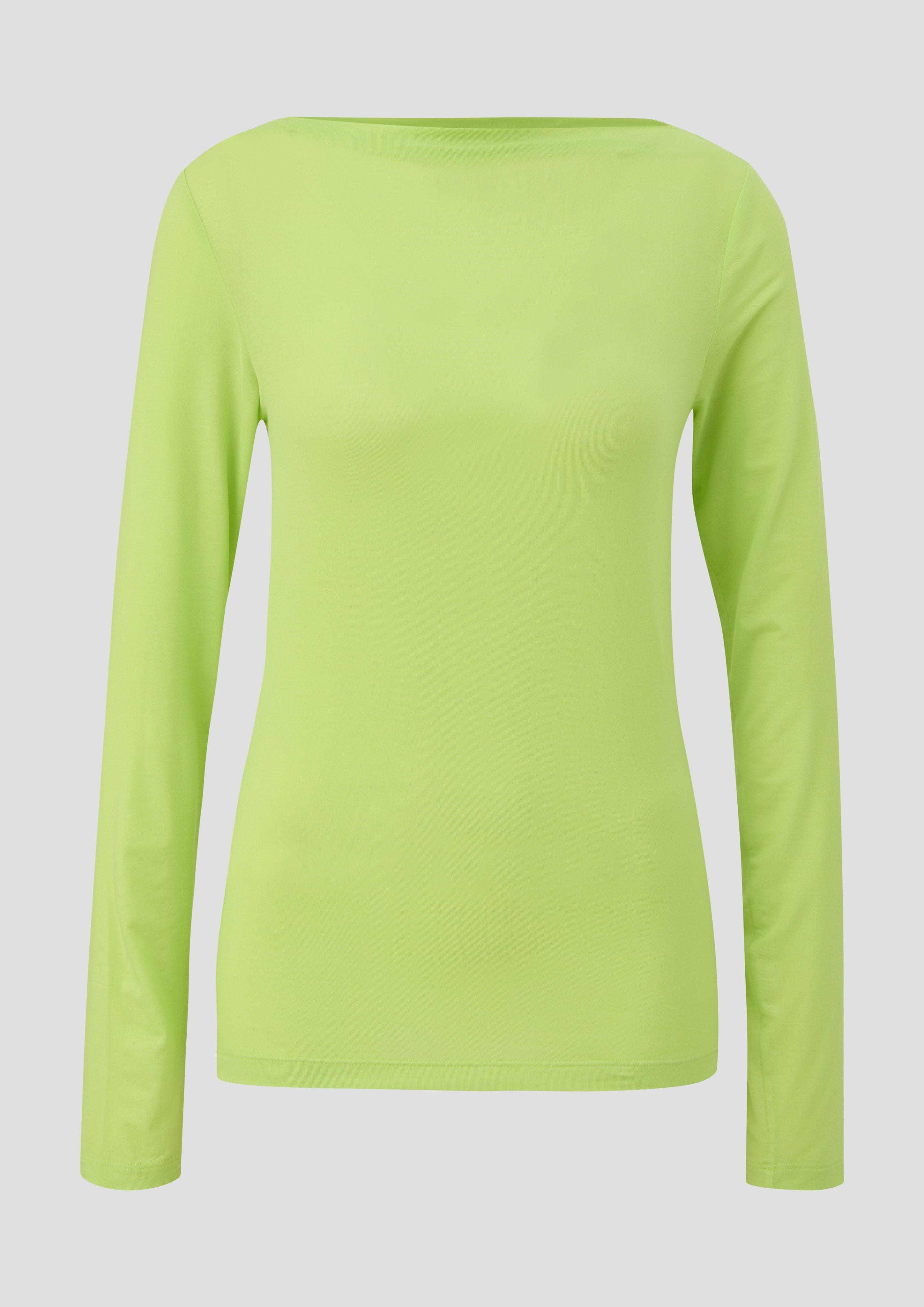 s.Oliver - Slim Fit-Longsleeve aus Lyocellmix, Damen, grün