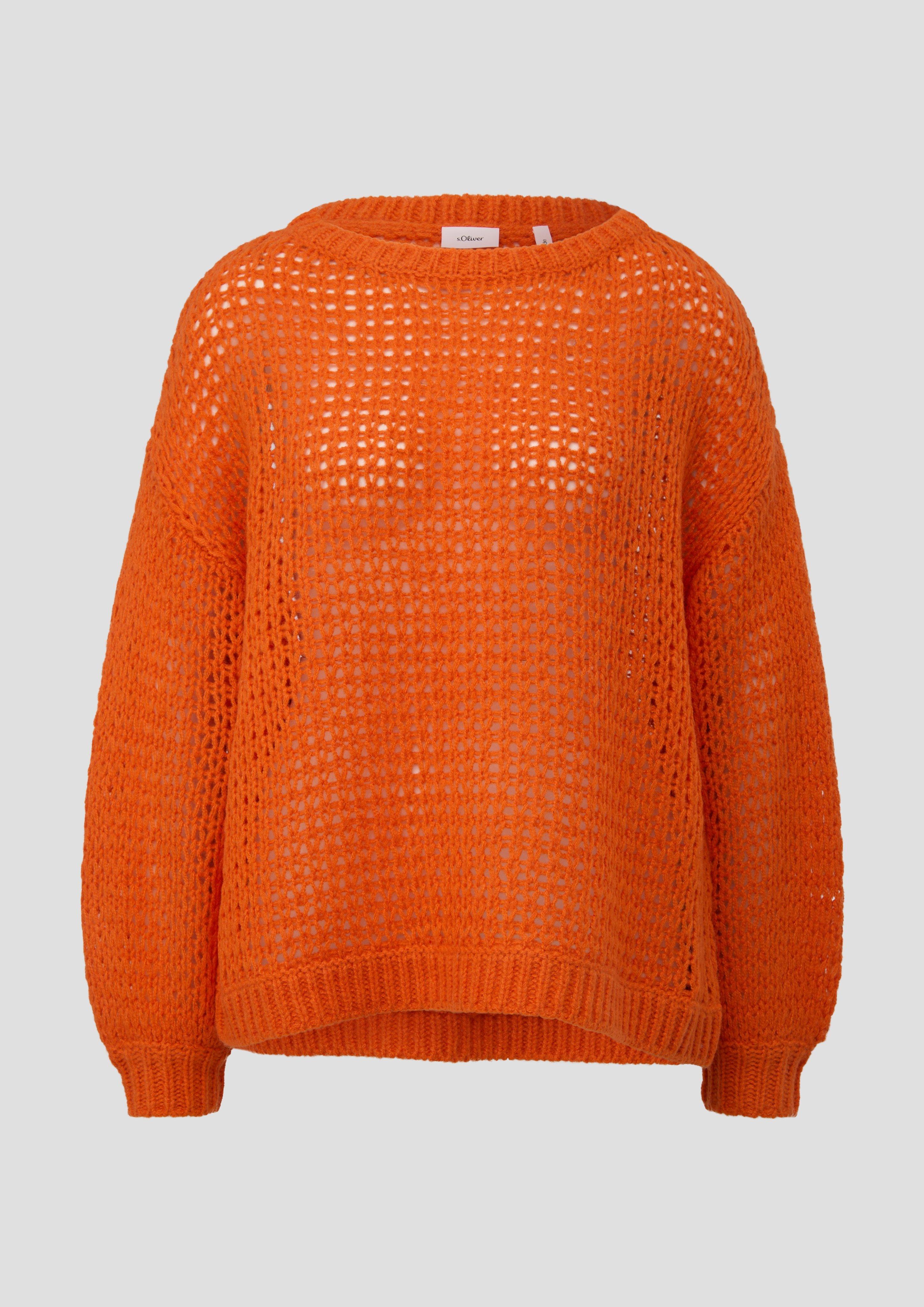 s.Oliver - Strickpullover mit Stehkragen, Damen, Orange