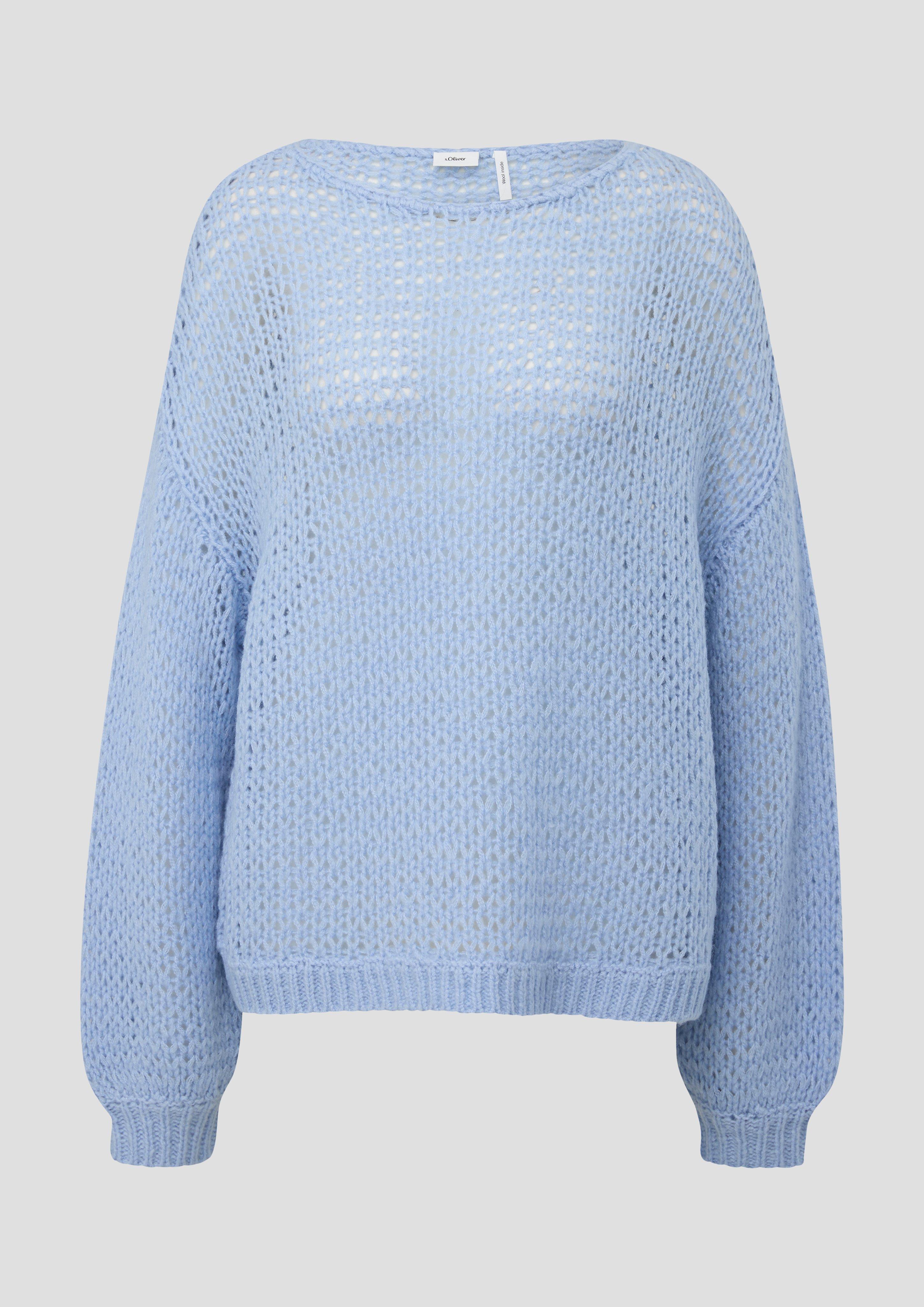 s.Oliver - Strickpullover mit Stehkragen, Damen, blau