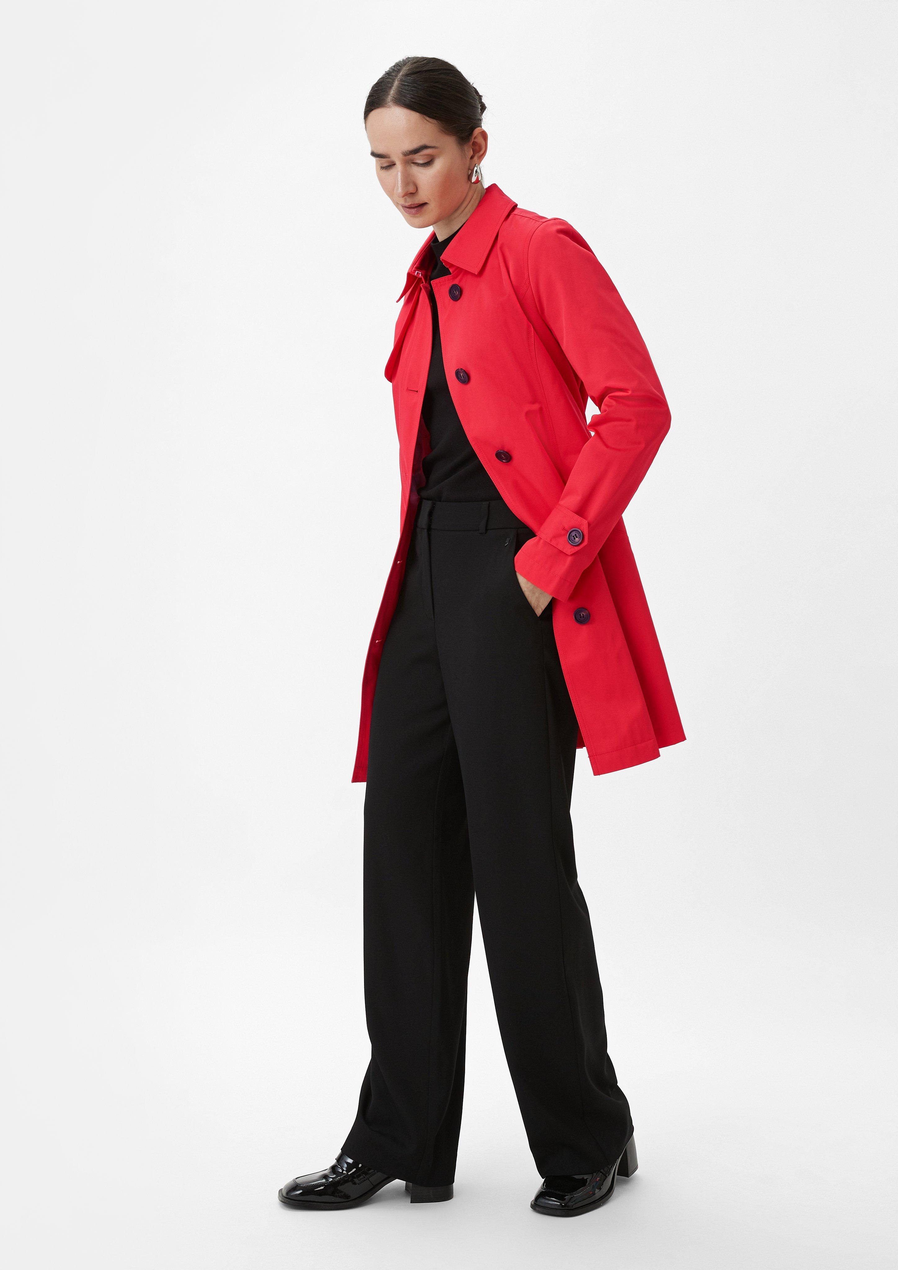 Fitted trench coat with a tie-around belt - grenadine | Comma Fitted trench coat with a tie-around belt - grenadine | Comma