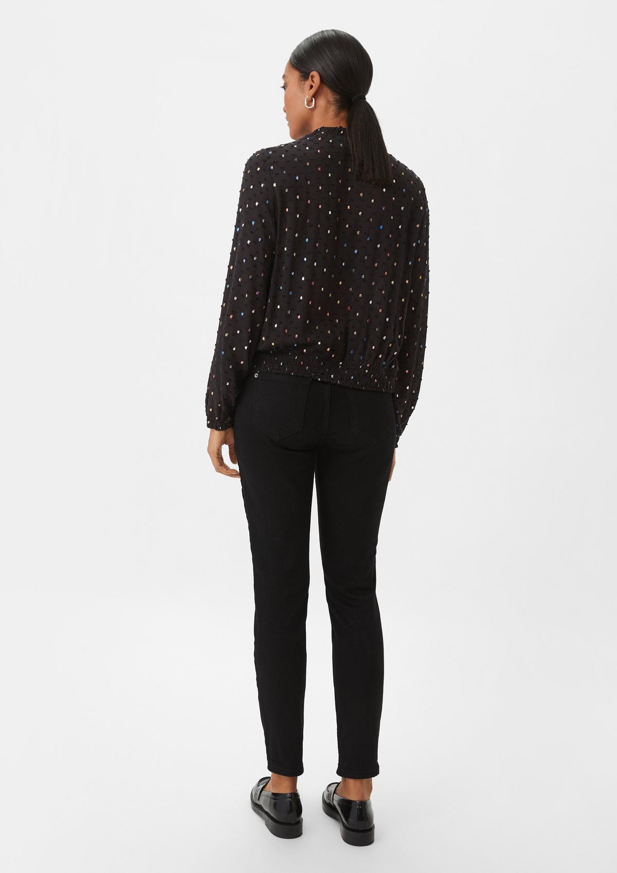 Dobby blouse with an effect print - black | Comma