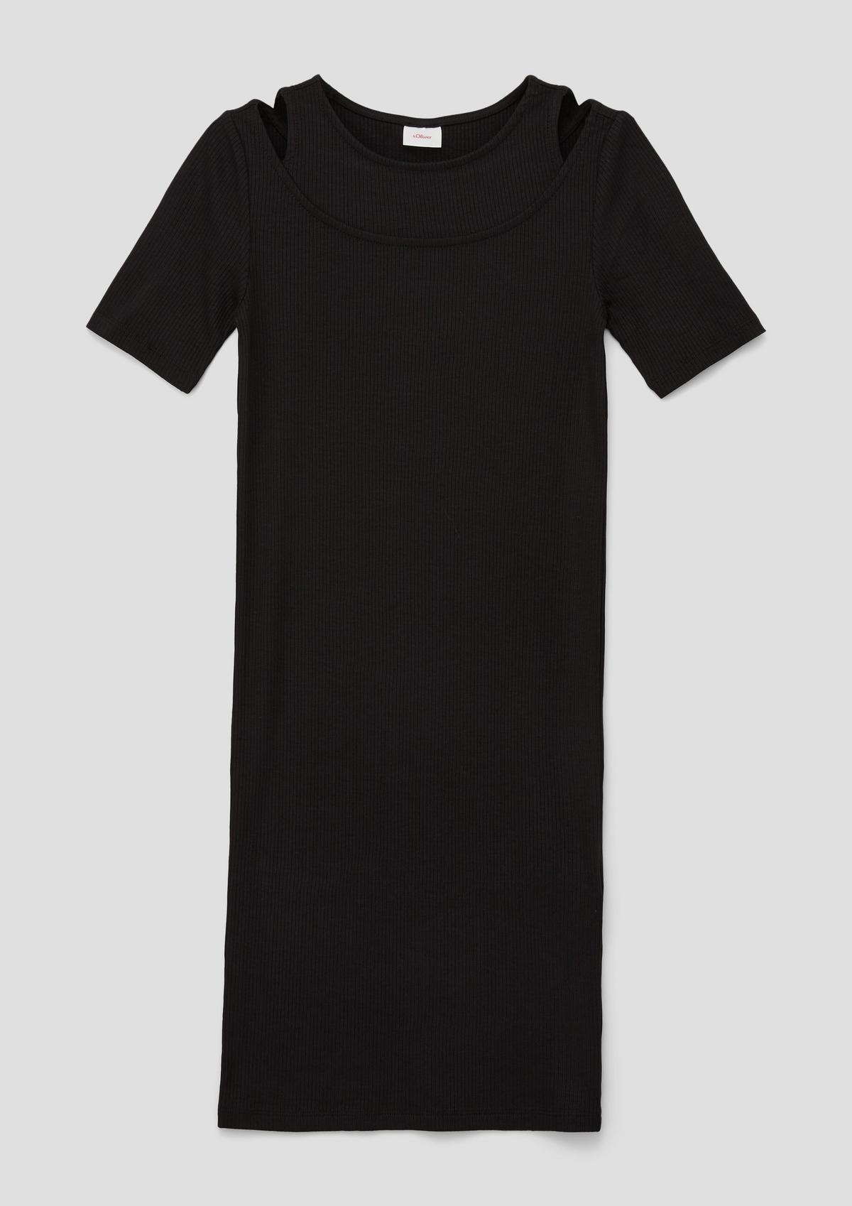 s.Oliver Ribbed dress with a 2-in-1 effect