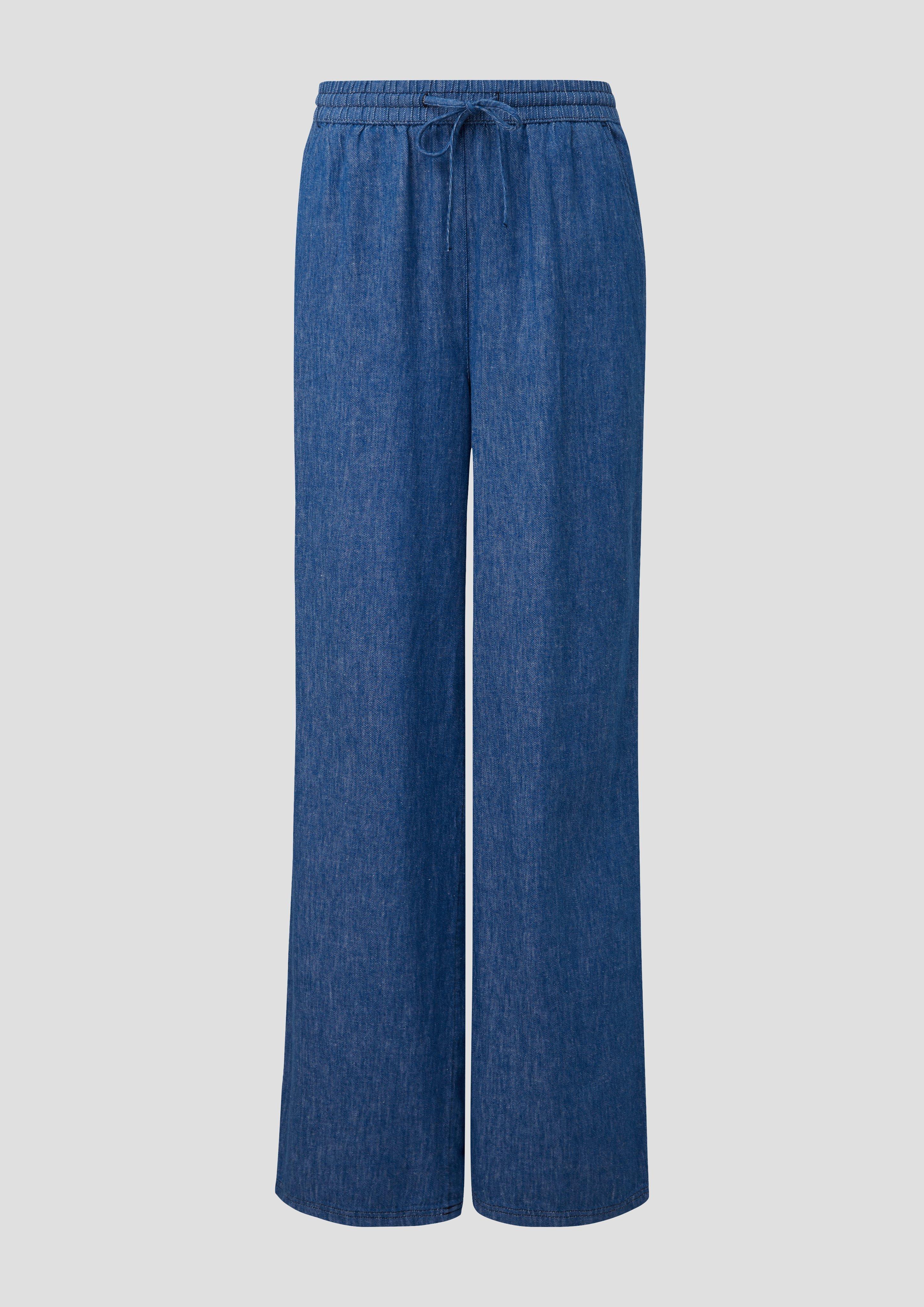 s.Oliver - Relaxed: Twillhose mit Wide leg, Damen, blau