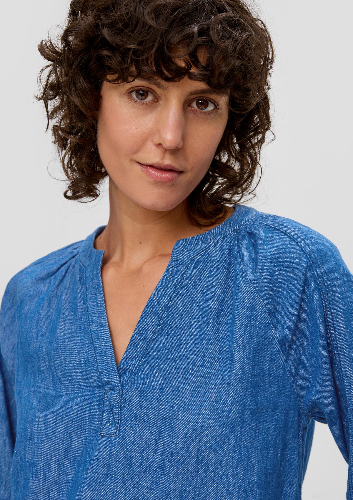 s.Oliver Denim-look tunic blouse in a linen blend