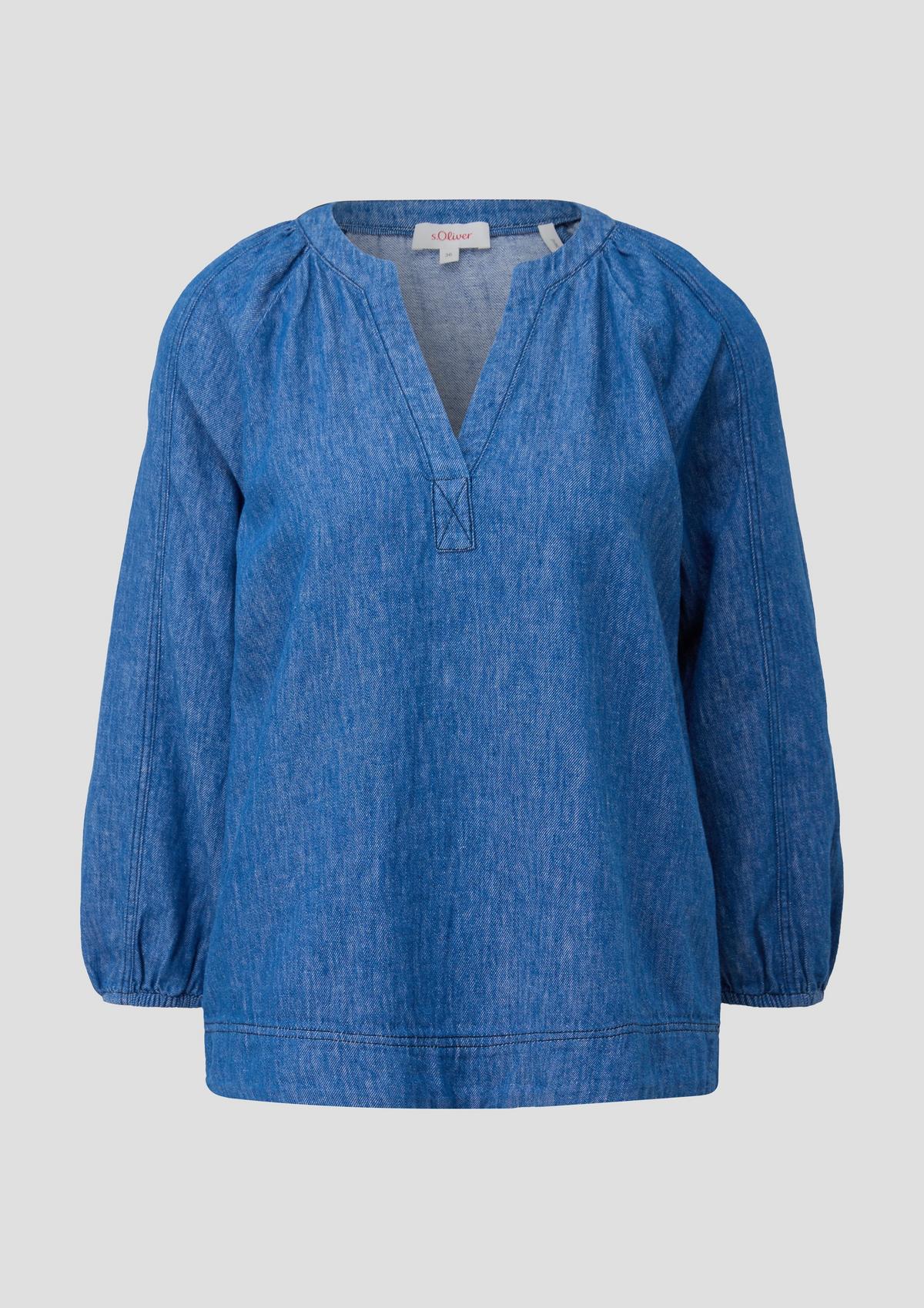 s.Oliver Denim-look tunic blouse in a linen blend