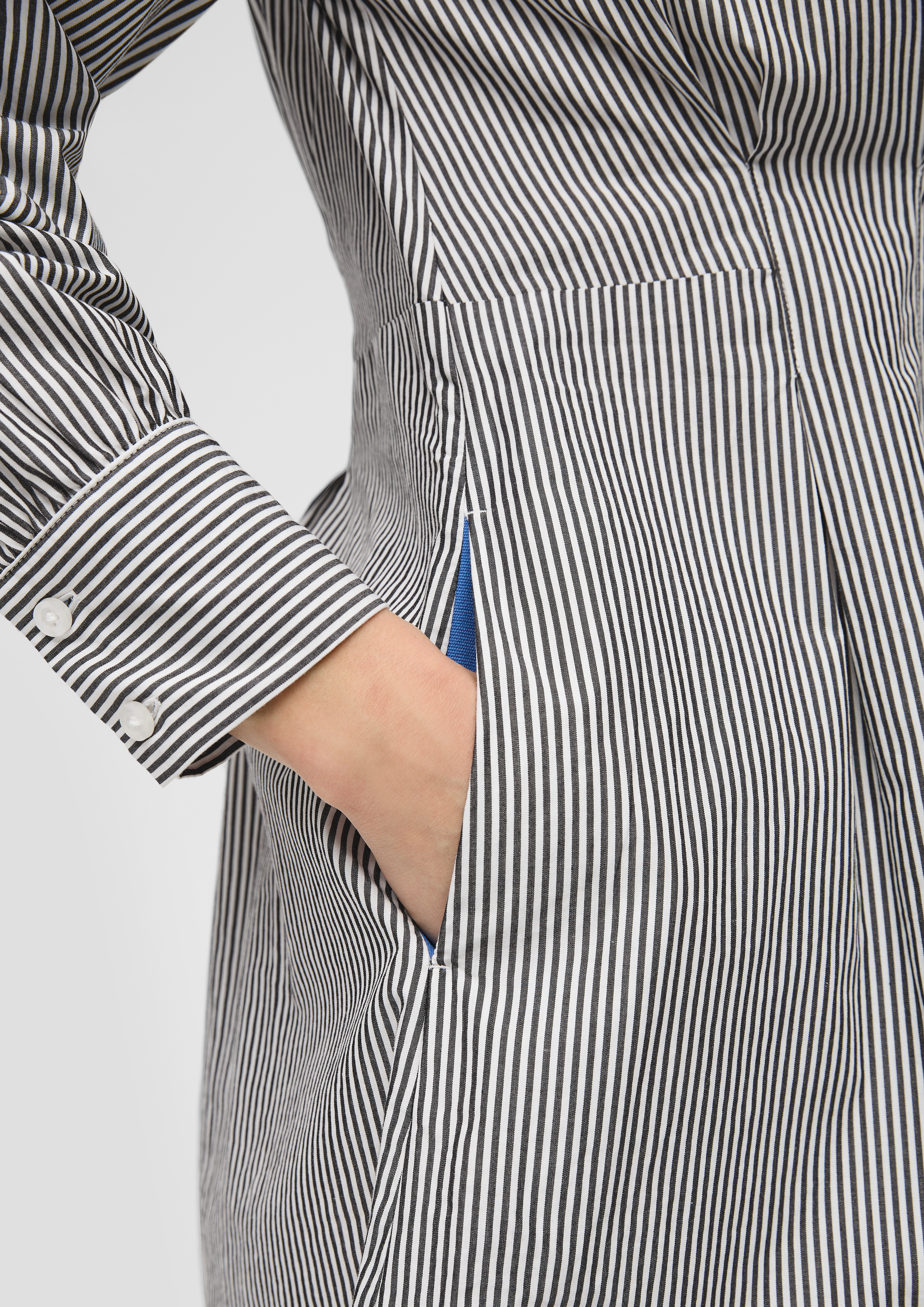 Striped poplin shirt dress black s.Oliver
