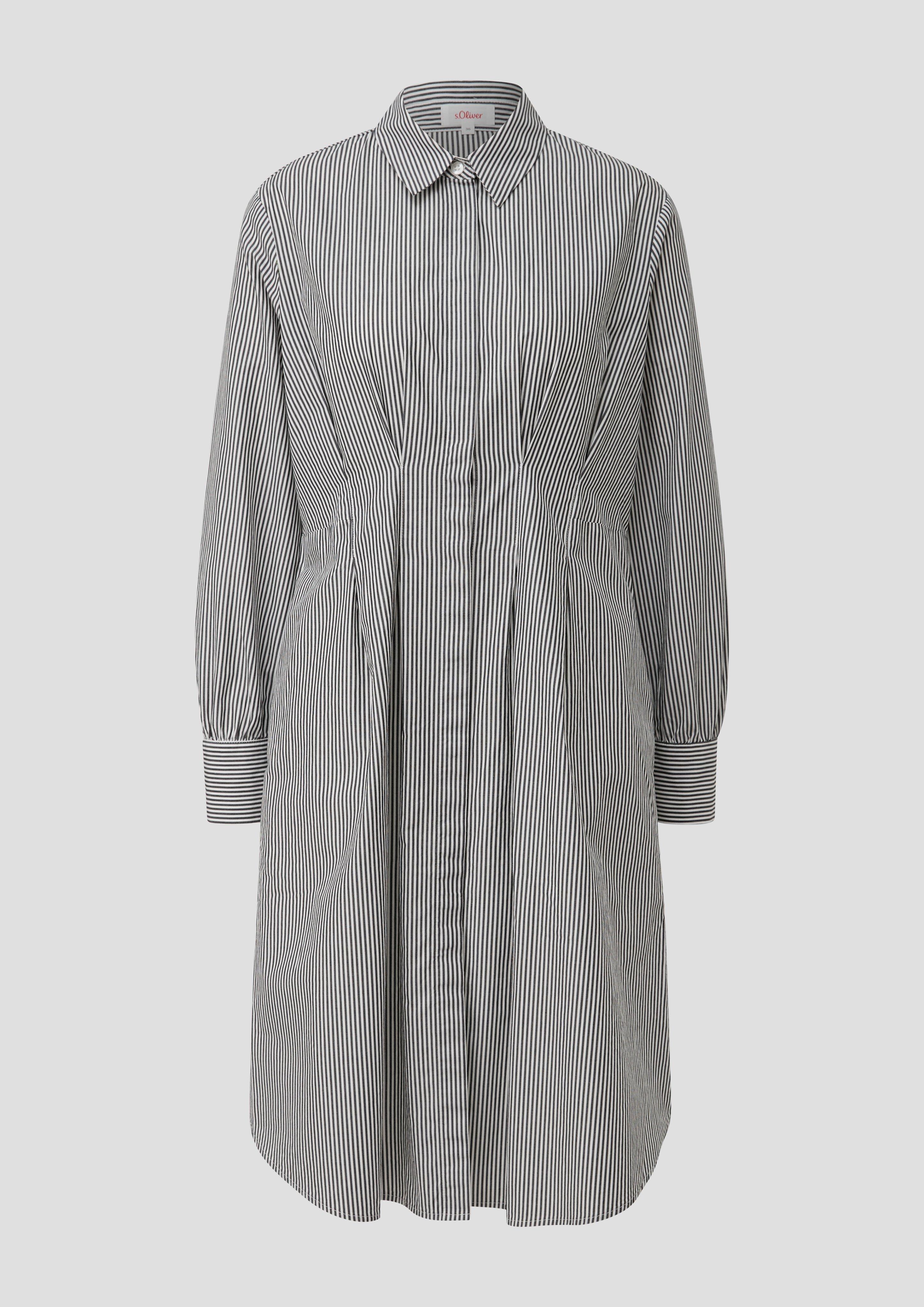 Striped poplin shirt dress black s.Oliver
