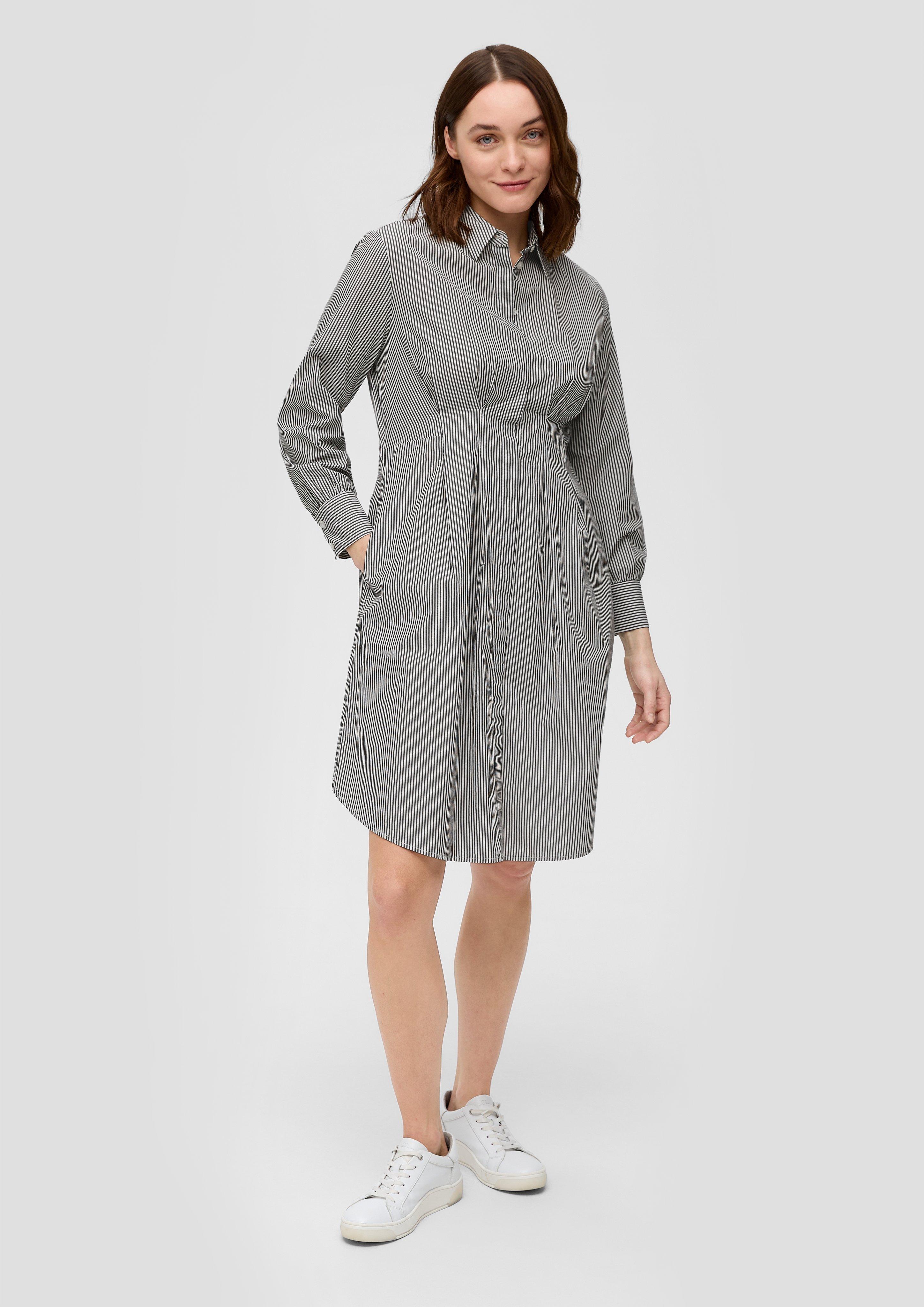 Striped poplin shirt dress black s.Oliver