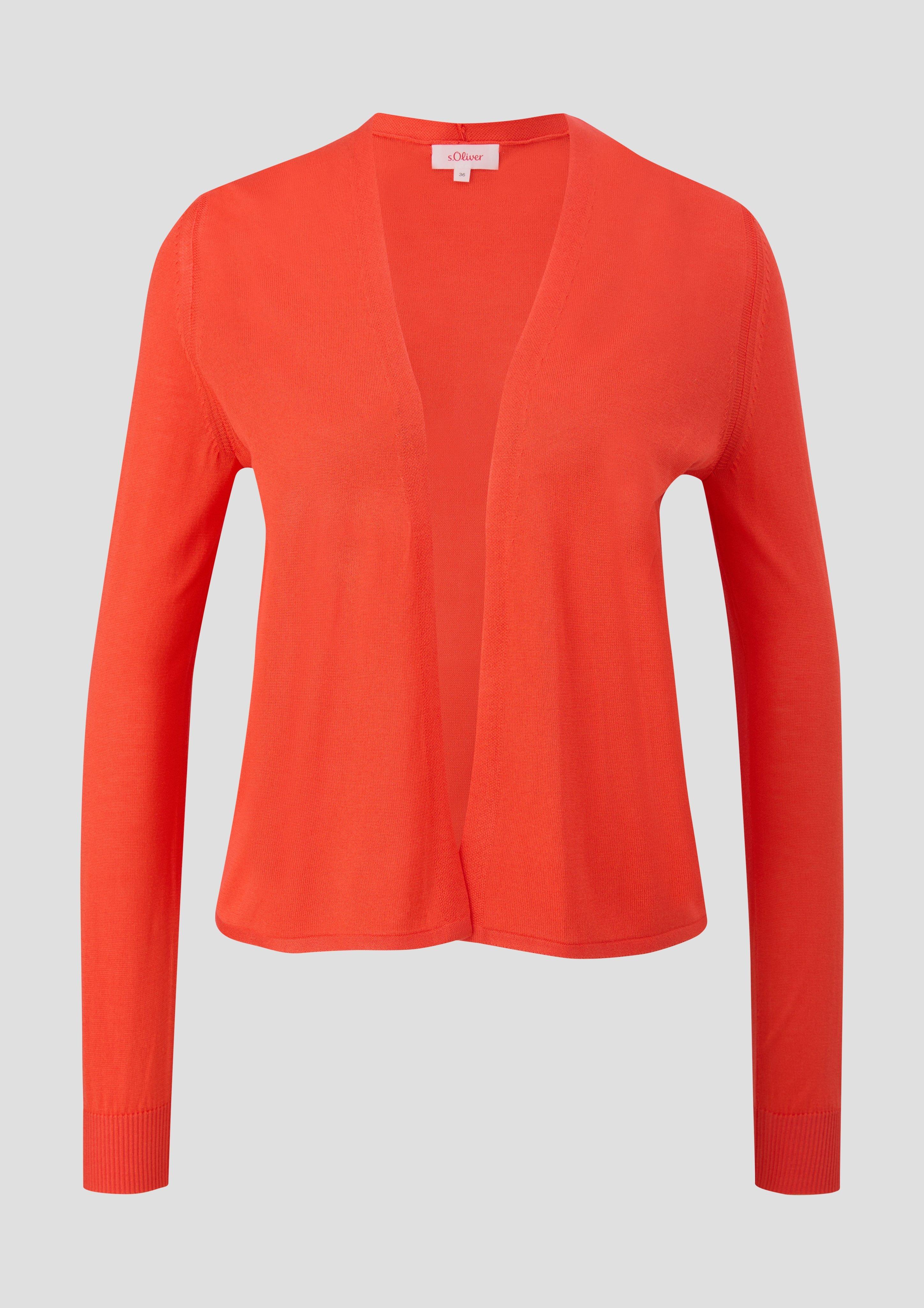 s.Oliver - Feinstrick-Cardigan aus reiner Viskose, Damen, Orange