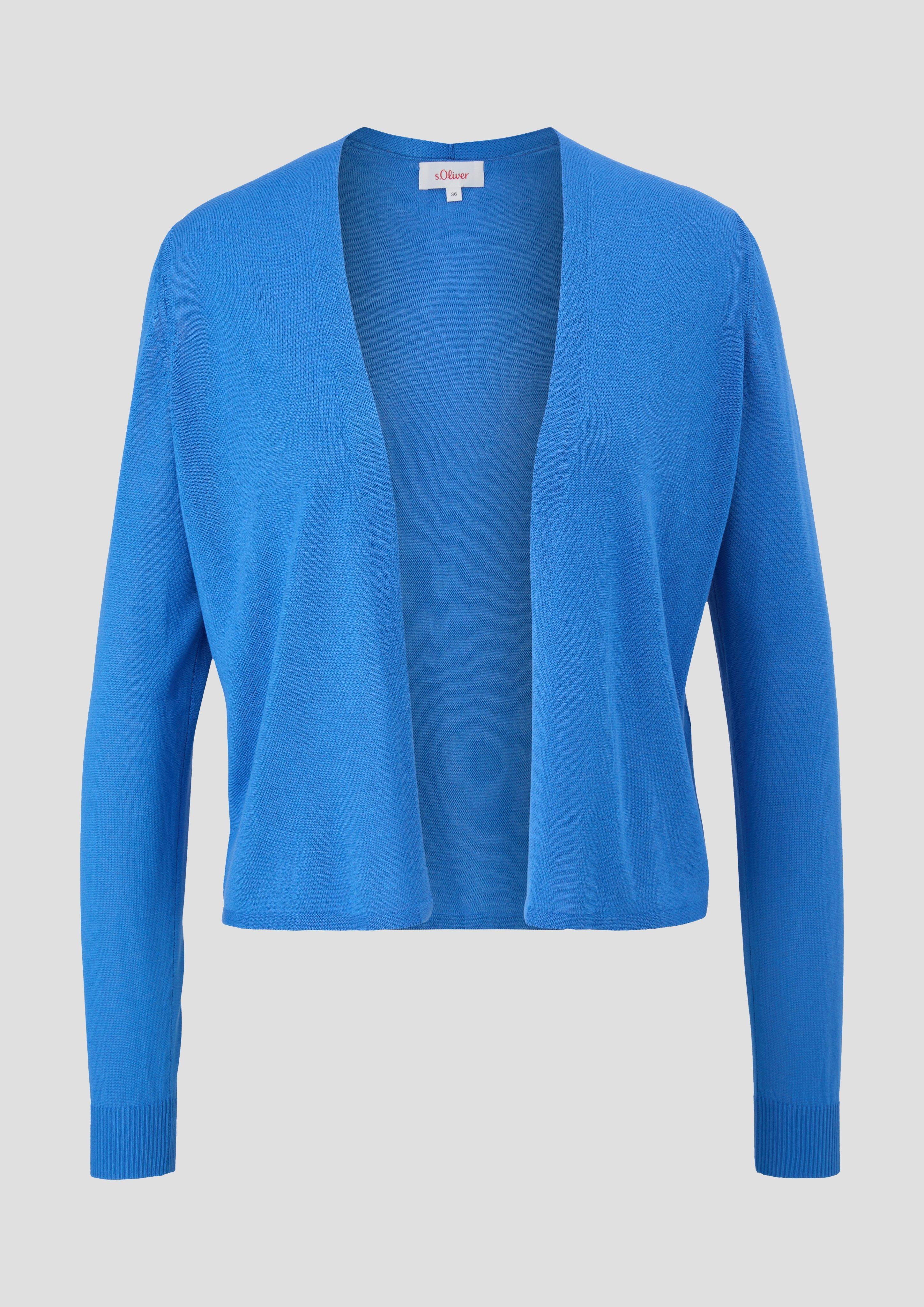 s.Oliver - Feinstrick-Cardigan aus reiner Viskose, Damen, blau