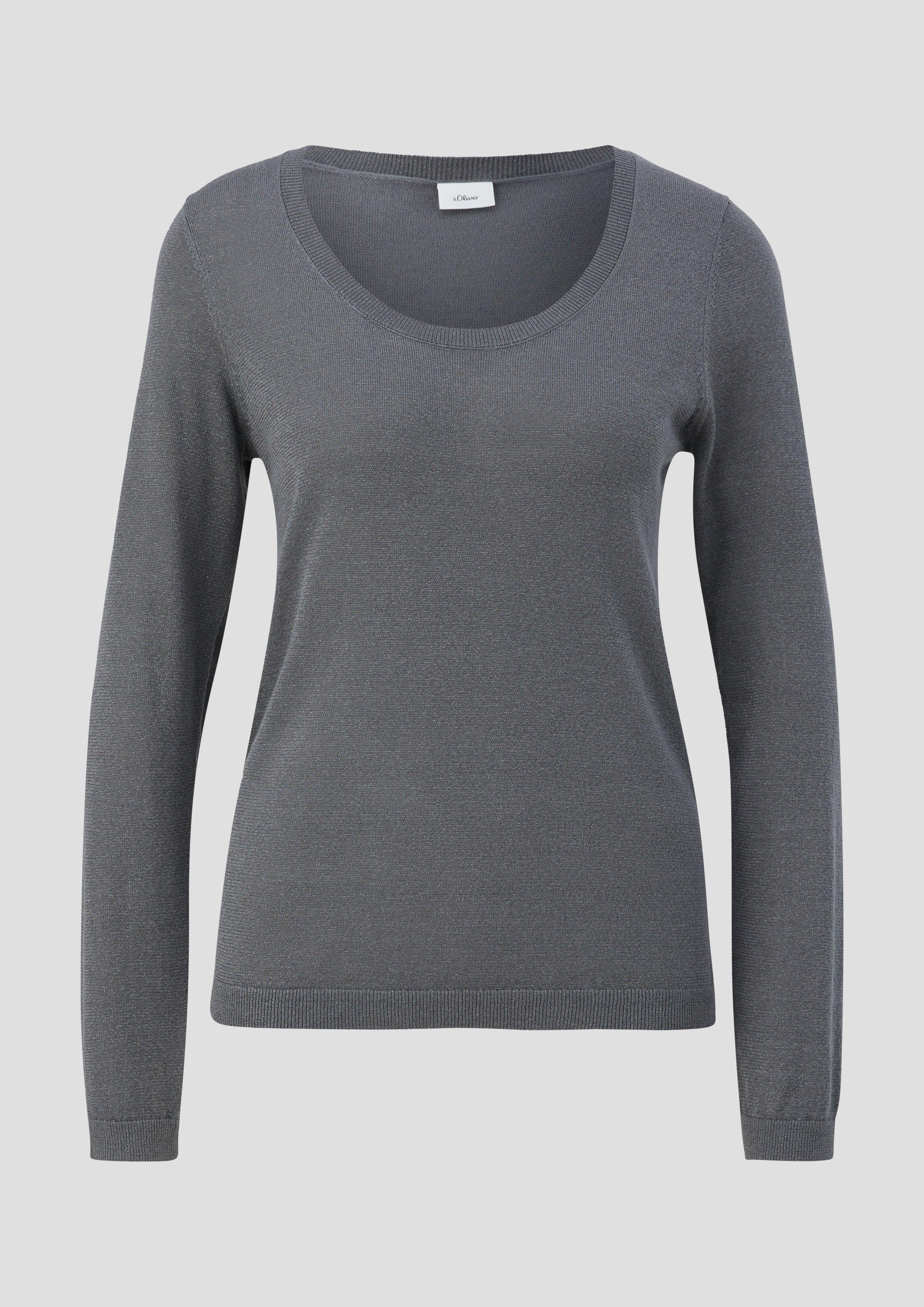 s.Oliver - Strickpullover mit Glitzergarn, Damen, grau