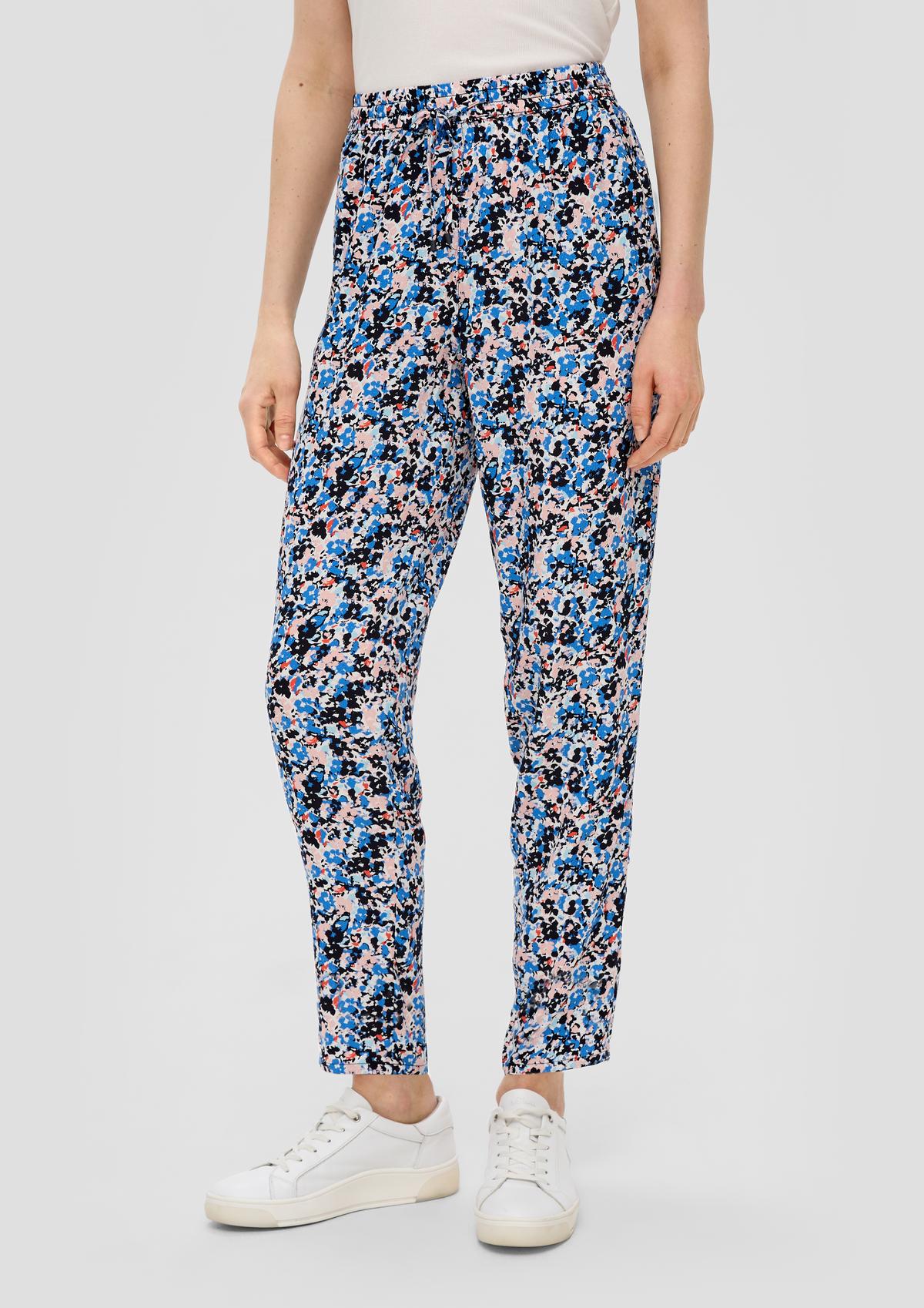 s.Oliver Pure viscose slip-on trousers with a tapered leg