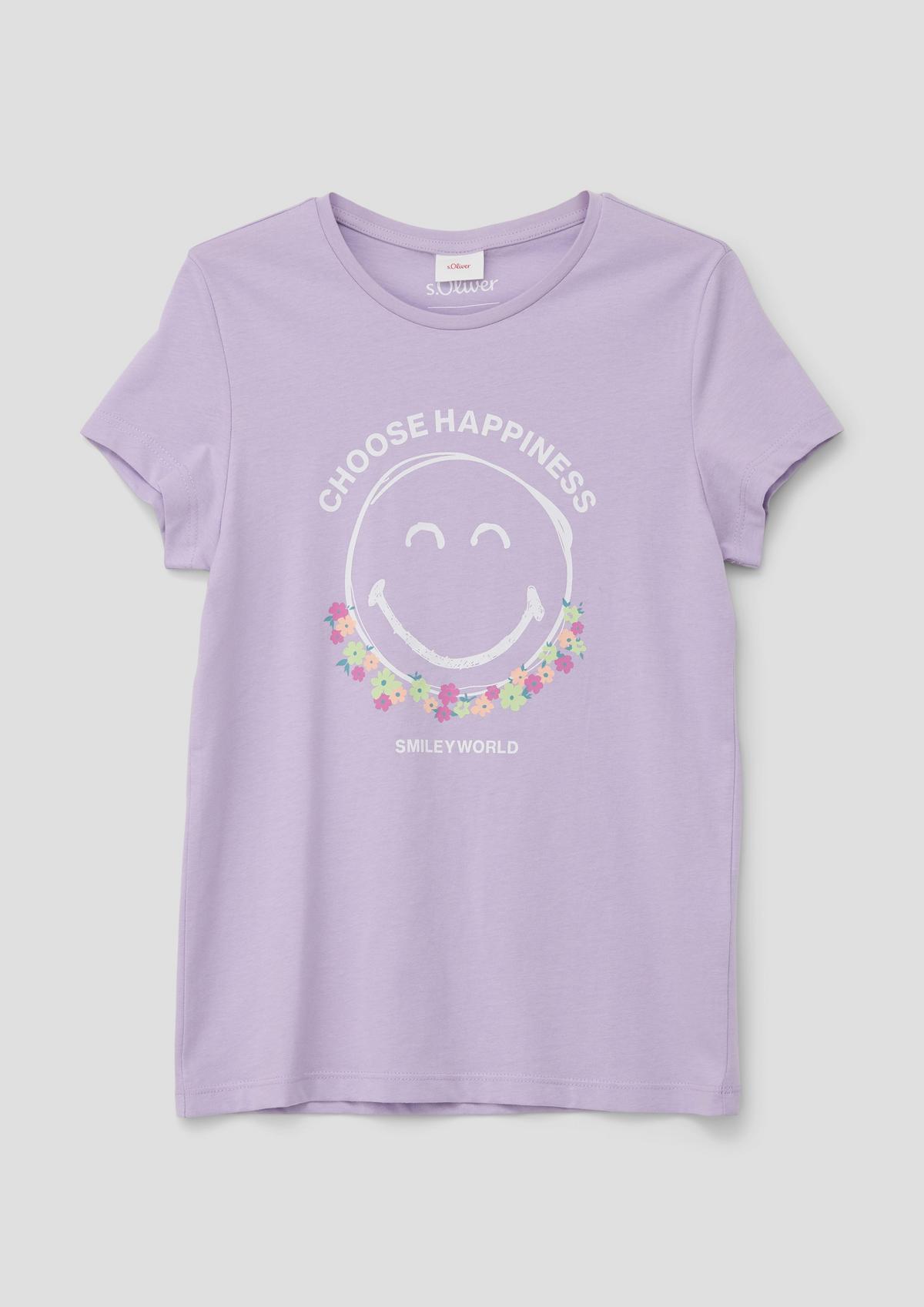s.Oliver Cotton-jersey top with a Smiley® front print