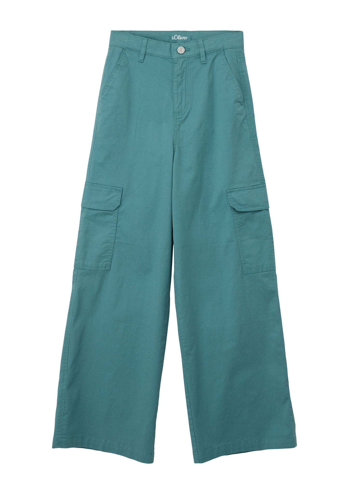 s.Oliver - Loose: Wide-Leg-Pants im Cargo-Stil, Mädchen, Blau