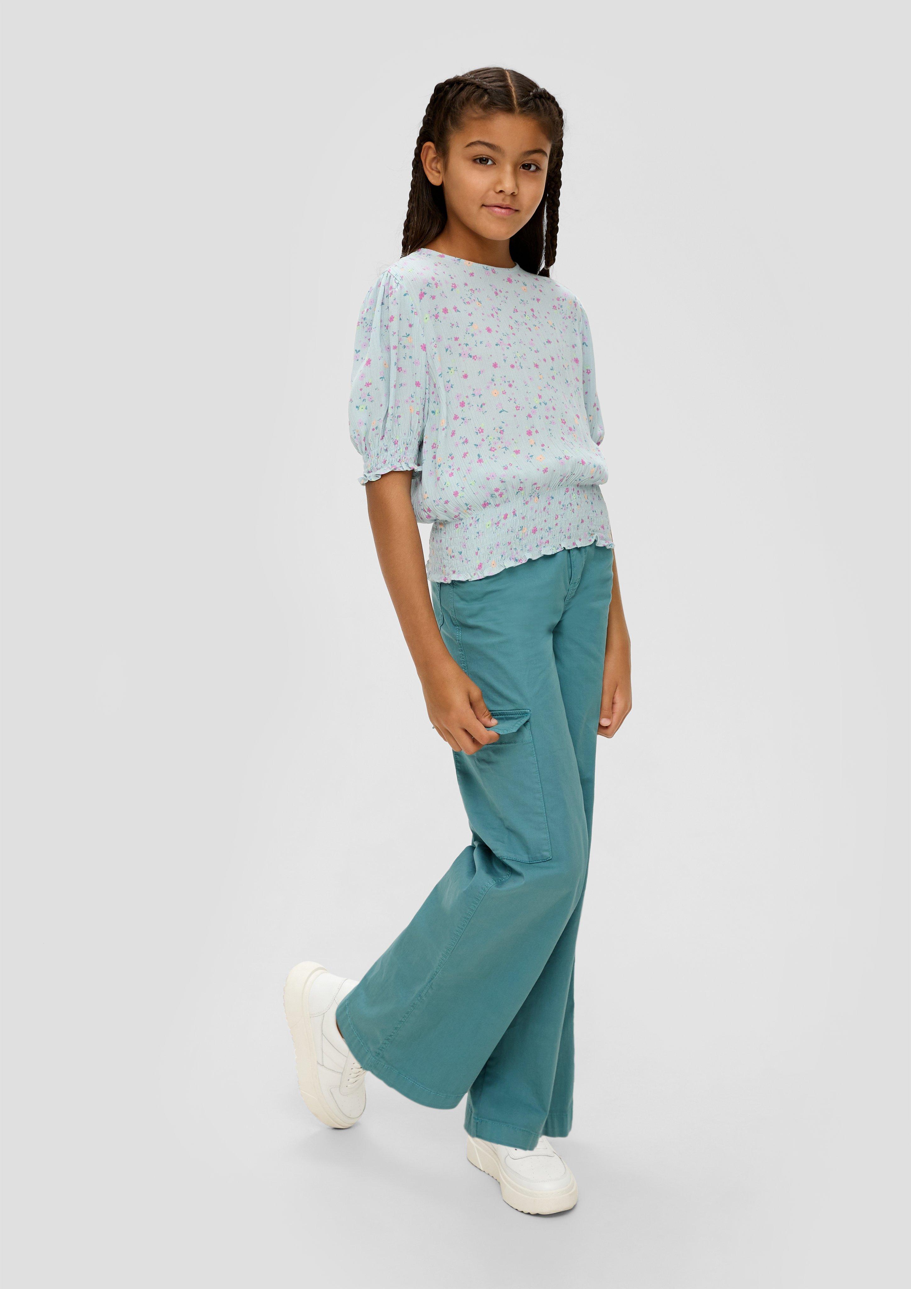 Loose fit: cargo-style wide-leg trousers - petrol | s.Oliver Loose fit: cargo-style wide-leg trousers - petrol | s.Oliver