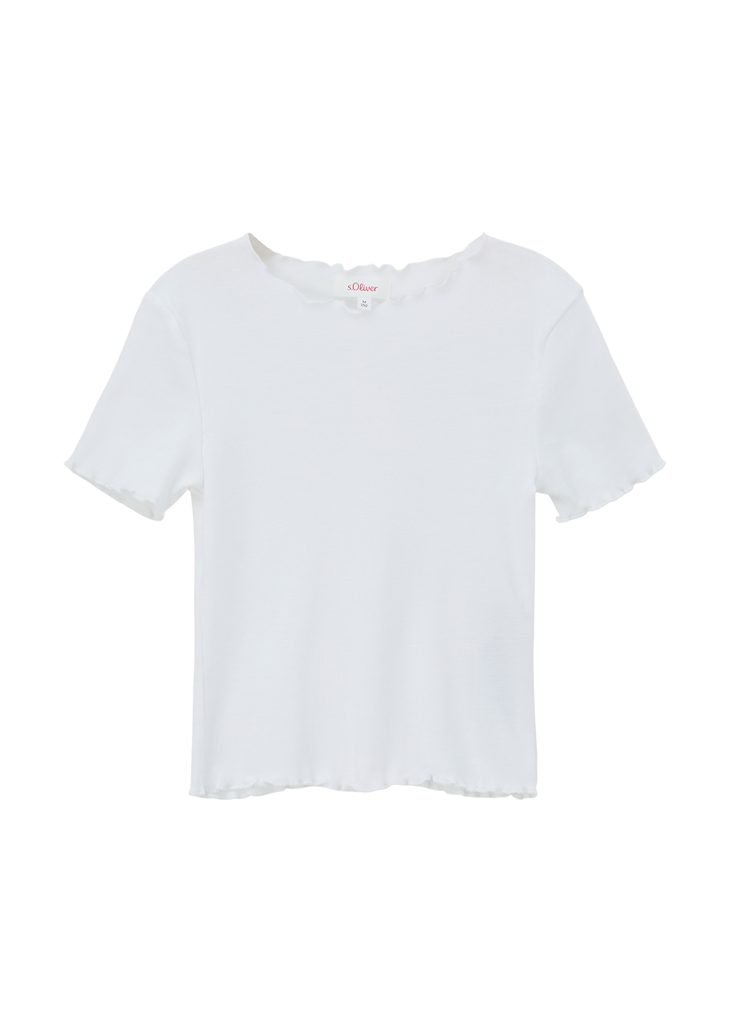 s.Oliver - T-Shirt mit Rollsaum, Mädchen, weiß