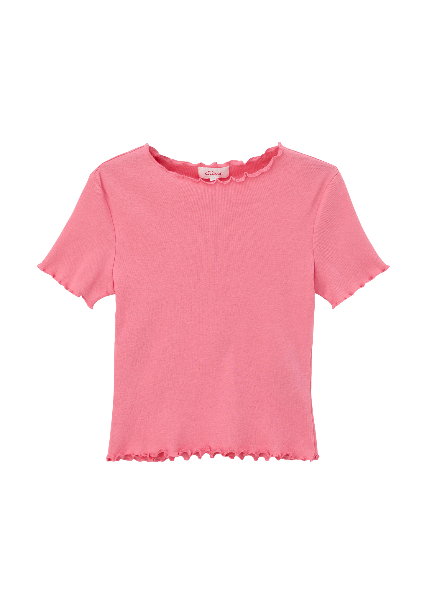 s.Oliver - T-Shirt mit Rollsaum, Mädchen, Rosa