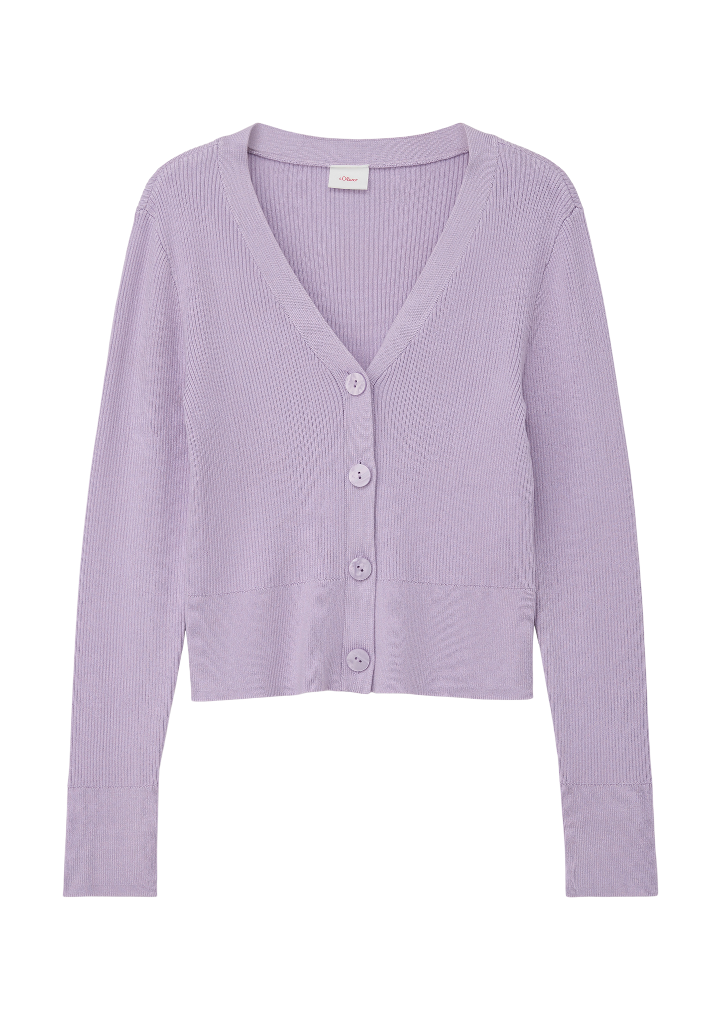 s.Oliver - Gerippter Cardigan aus Viskosemix, Mädchen, lila