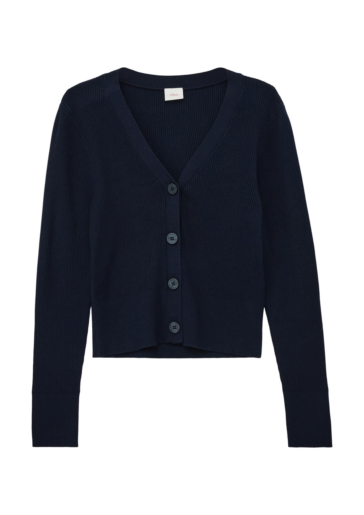 s.Oliver - Gerippter Cardigan aus Viskosemix, Mädchen, blau