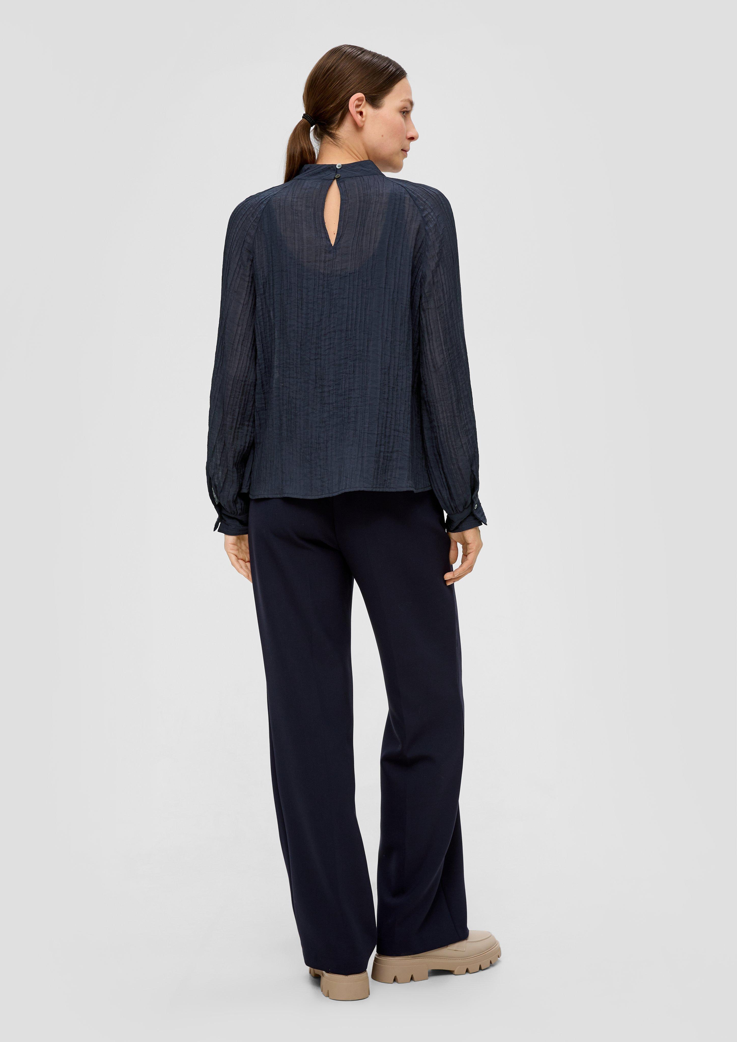 S.Oliver Streifenbluse Aus Viskosemix - 3/4-Ärmel, Loose Fit, 56 Cm Rückenlänge, Casual Style