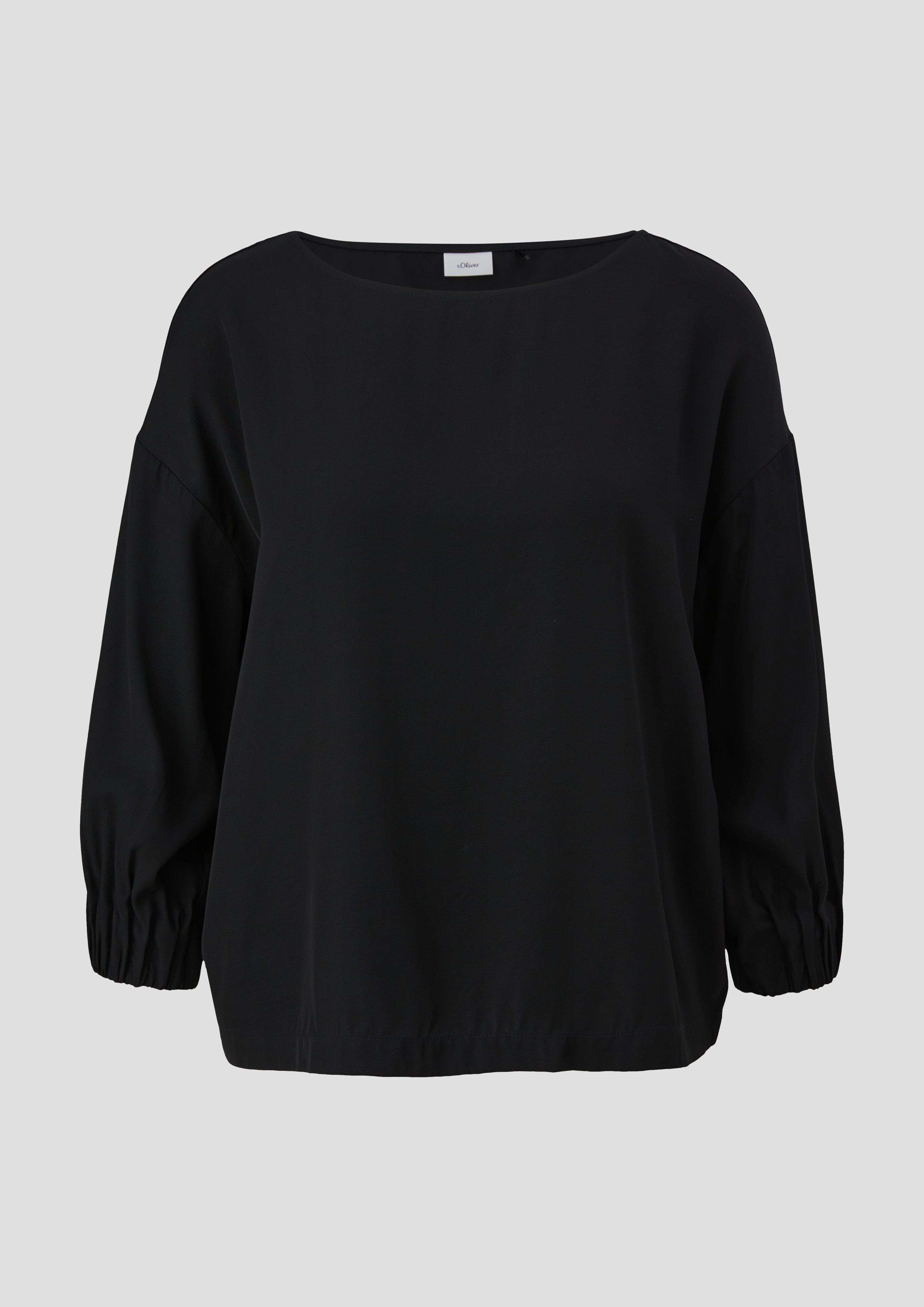 s.Oliver - Locker geschnittene Bluse mit 3/4-Arm, Damen, schwarz