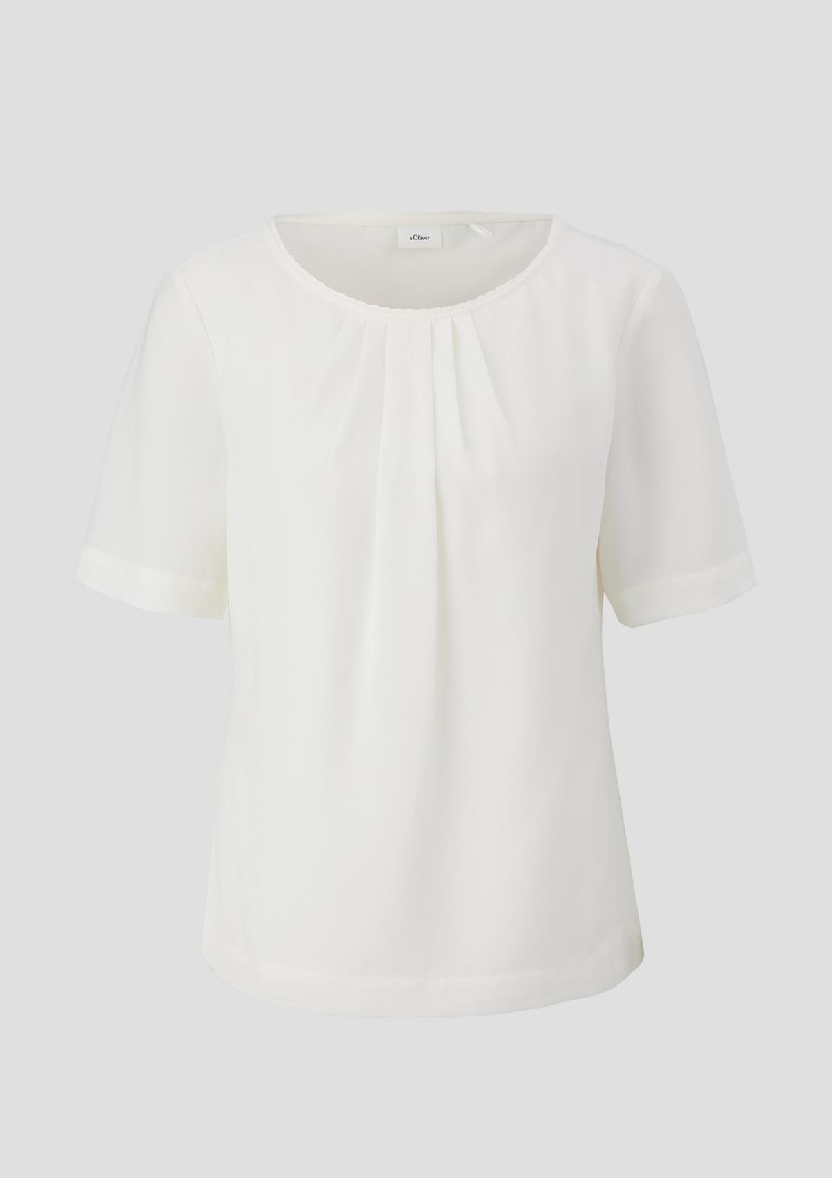 s.Oliver Short sleeve blouse with a round neckline
