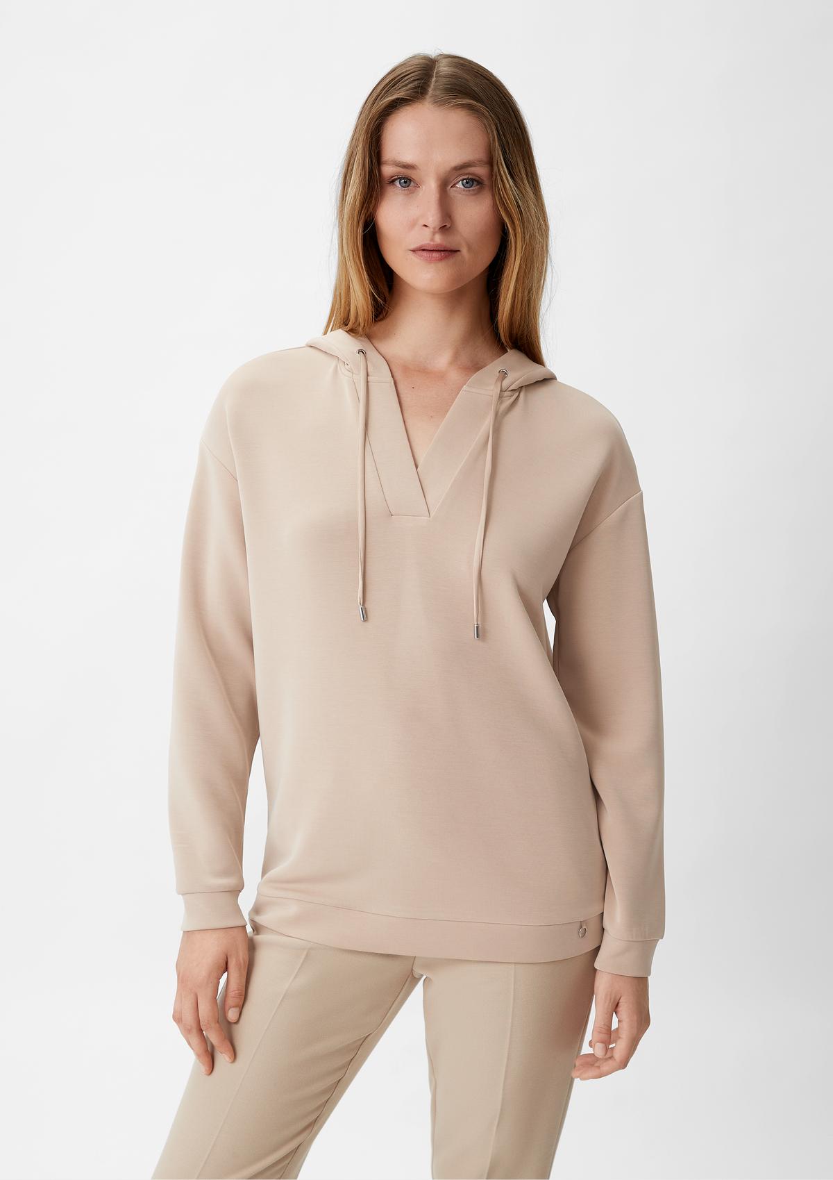 comma Sweatshirt with a deep V-neckline