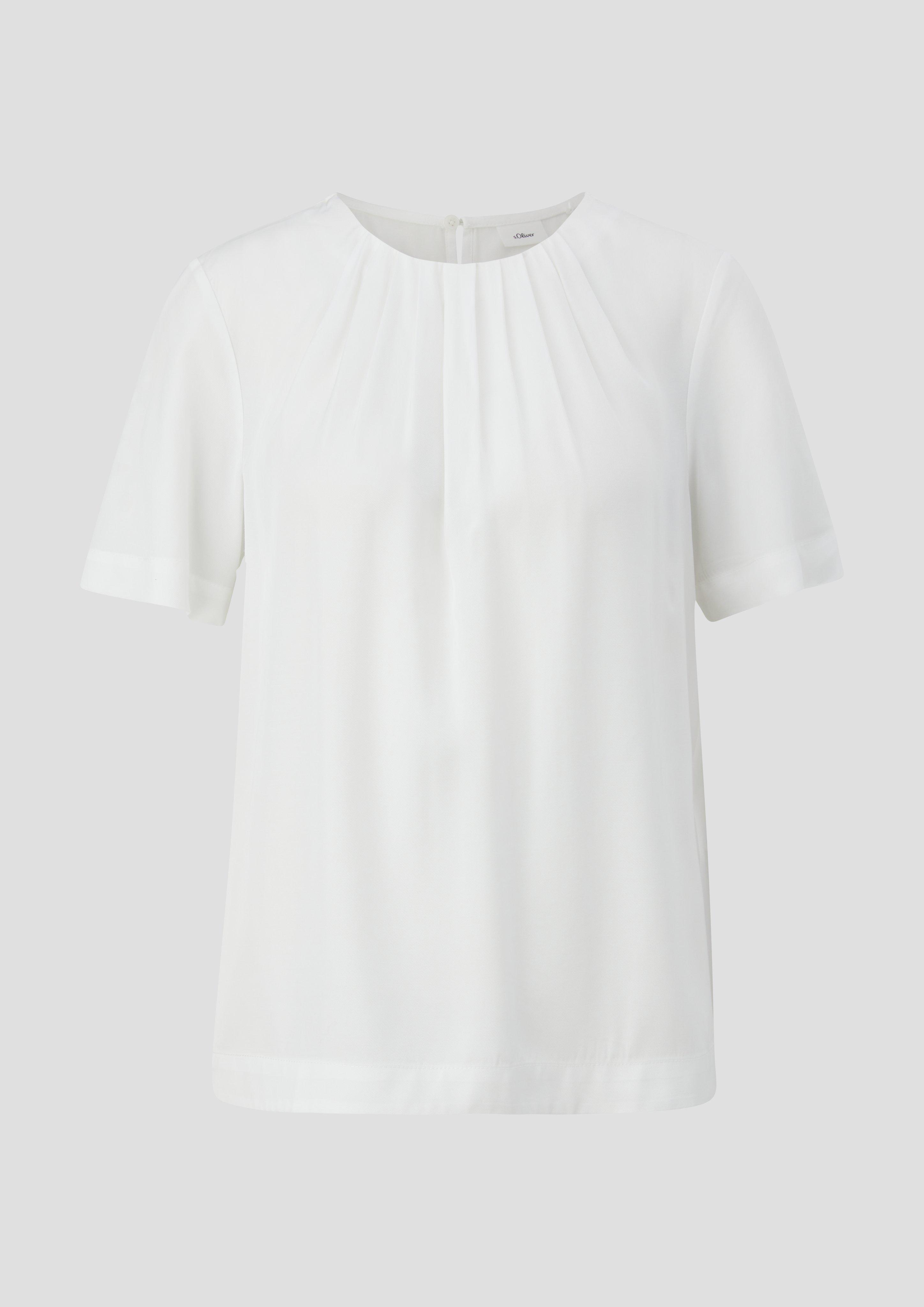 s.Oliver - Bluse aus schimmerndem Viskosetwill, Damen, creme