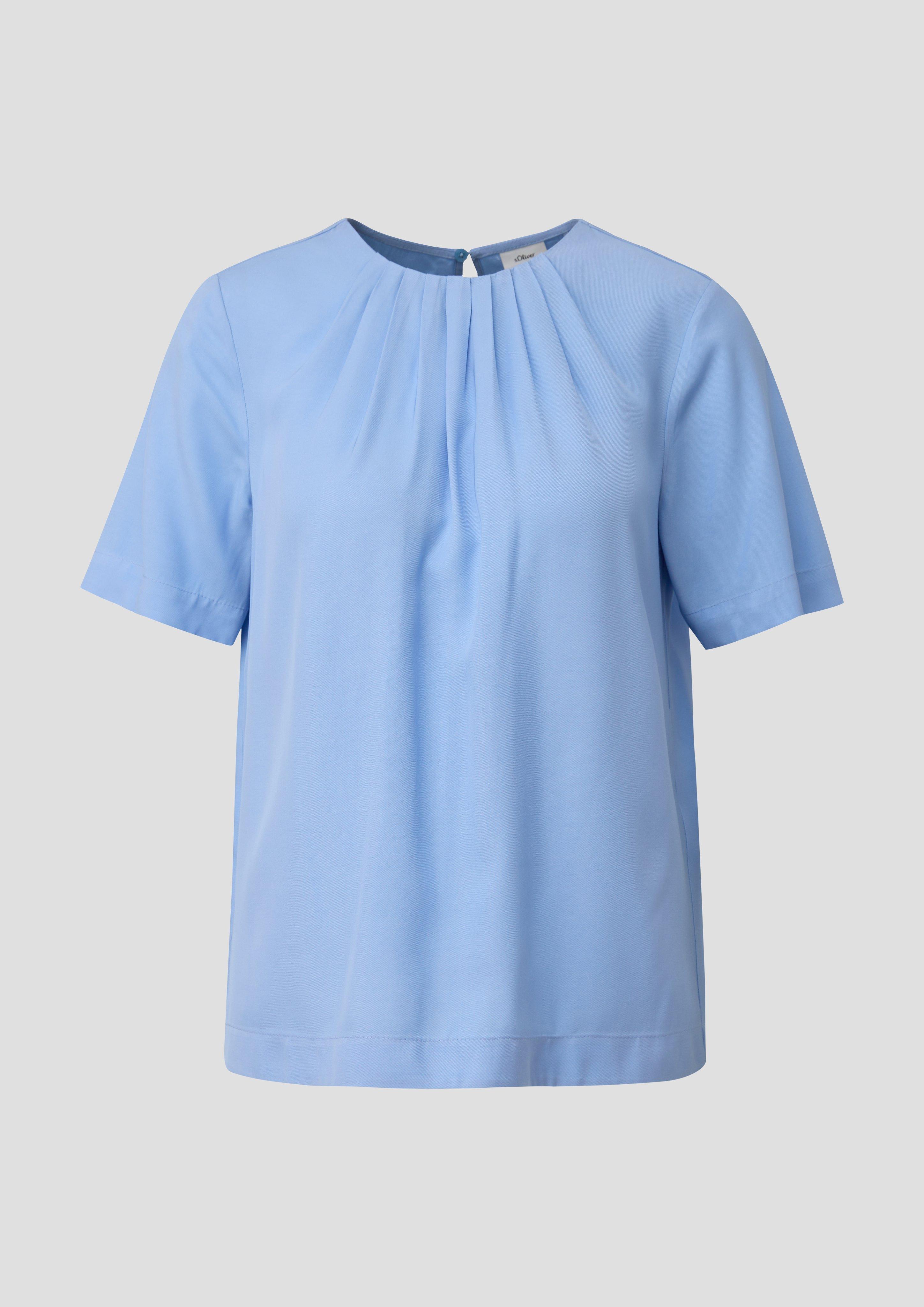 s.Oliver - Bluse aus schimmerndem Viskosetwill, Damen, blau