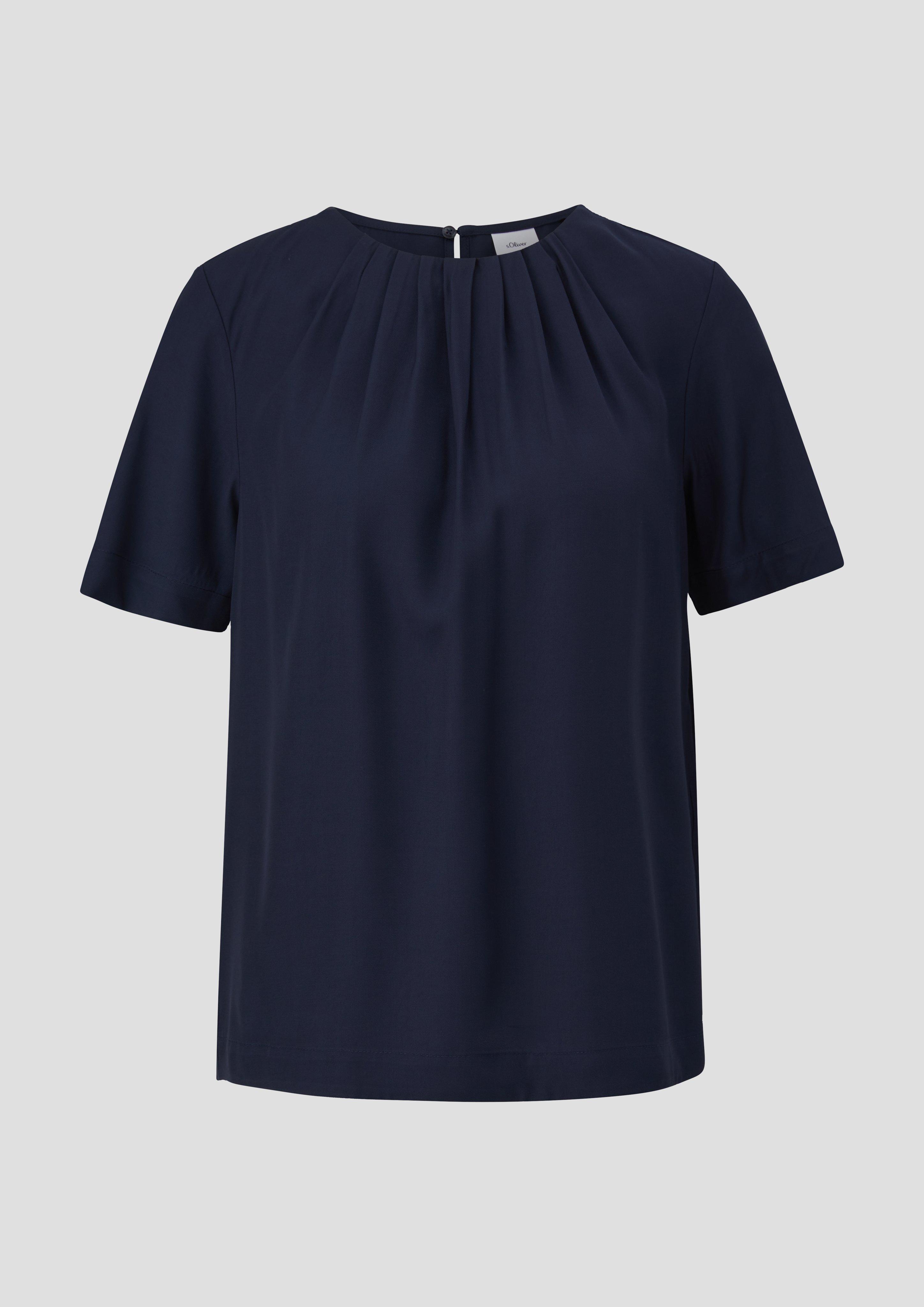 s.Oliver - Bluse aus schimmerndem Viskosetwill, Damen, blau