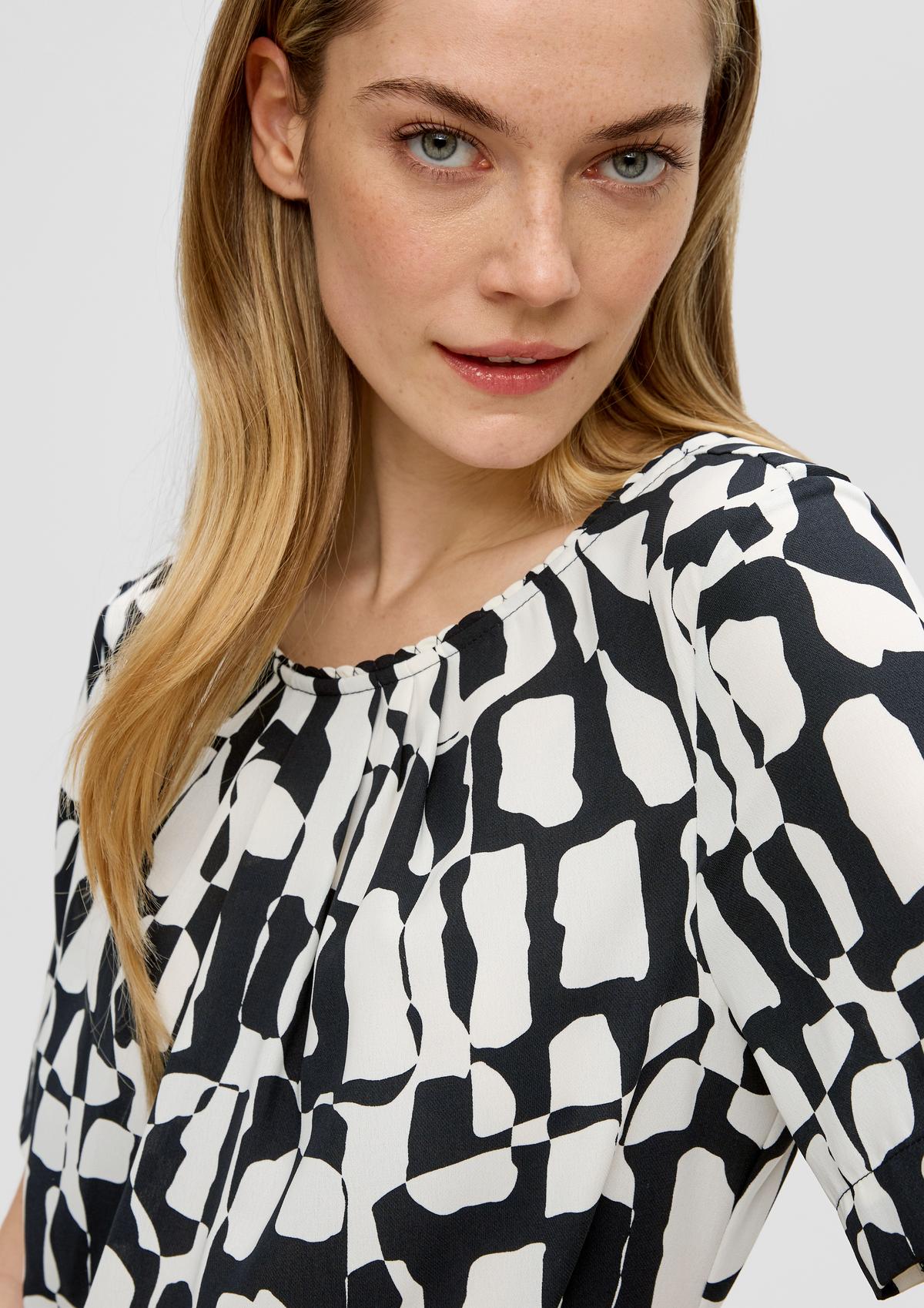 s.Oliver Patterned blouse with pleated details