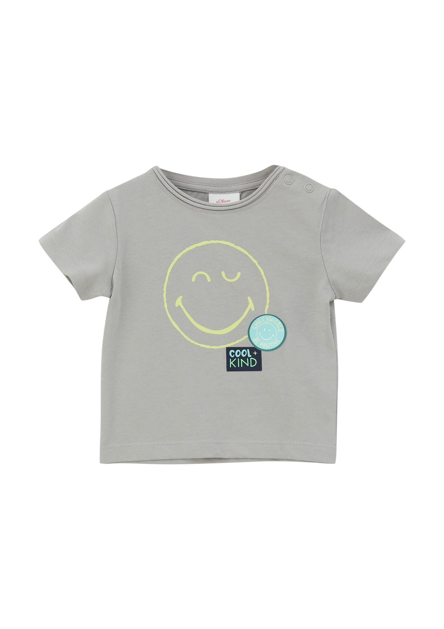 s.Oliver - Jerseyshirt mit Smiley®-Frontprint, Babys, grau