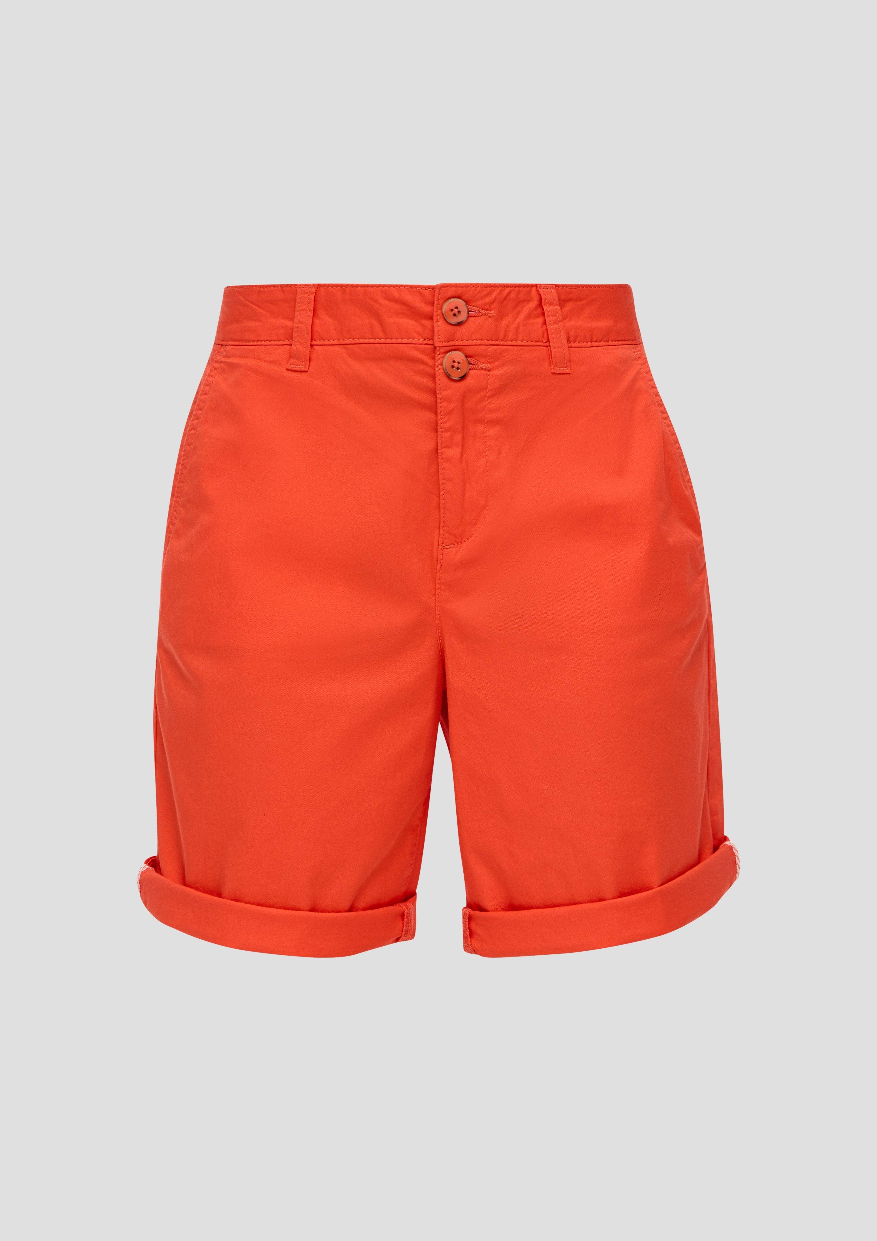 s.Oliver - Regular: Shorts aus Baumwollstretch, Damen, Orange