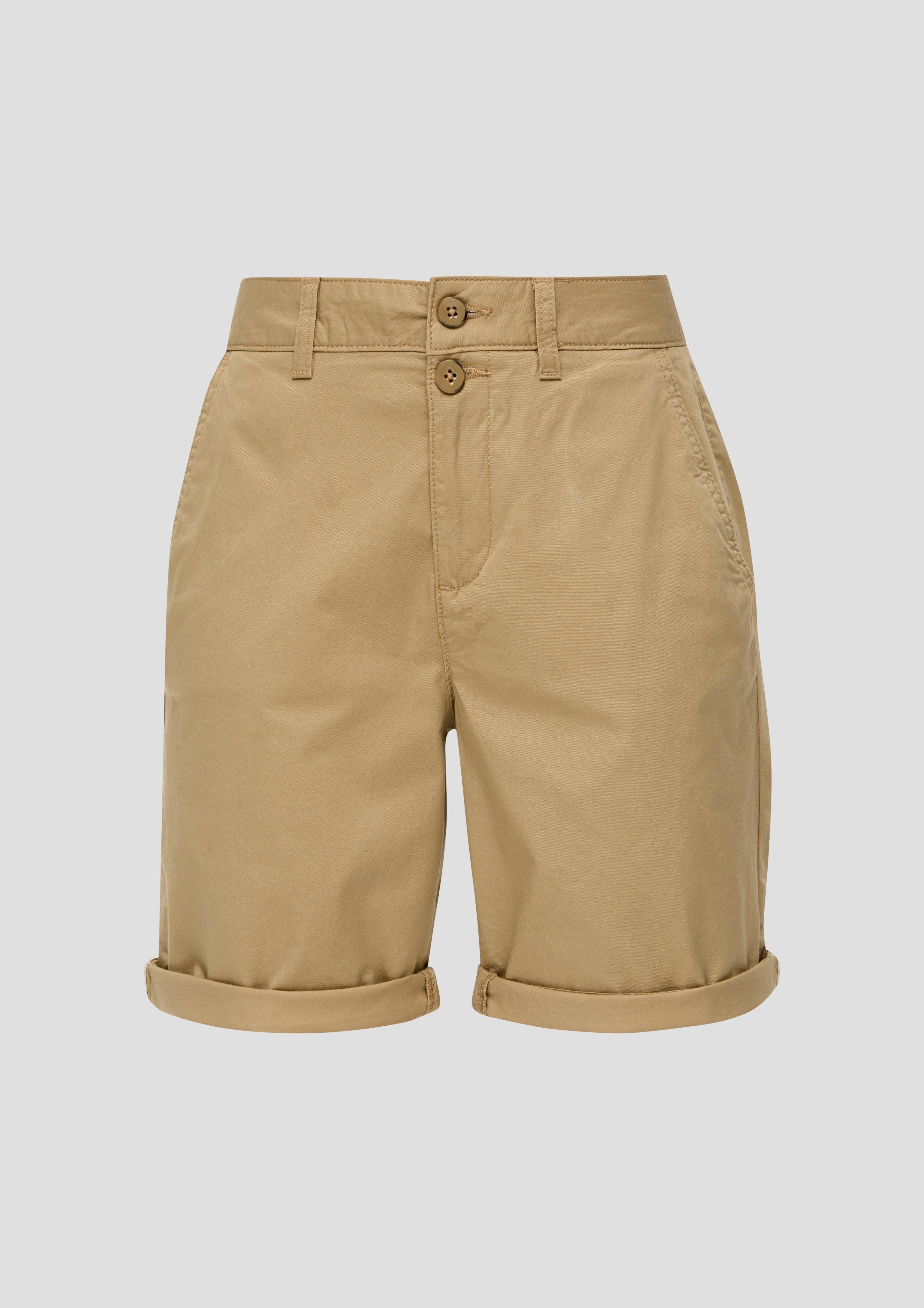 s.Oliver - Regular: Shorts aus Baumwollstretch, Damen, Beige