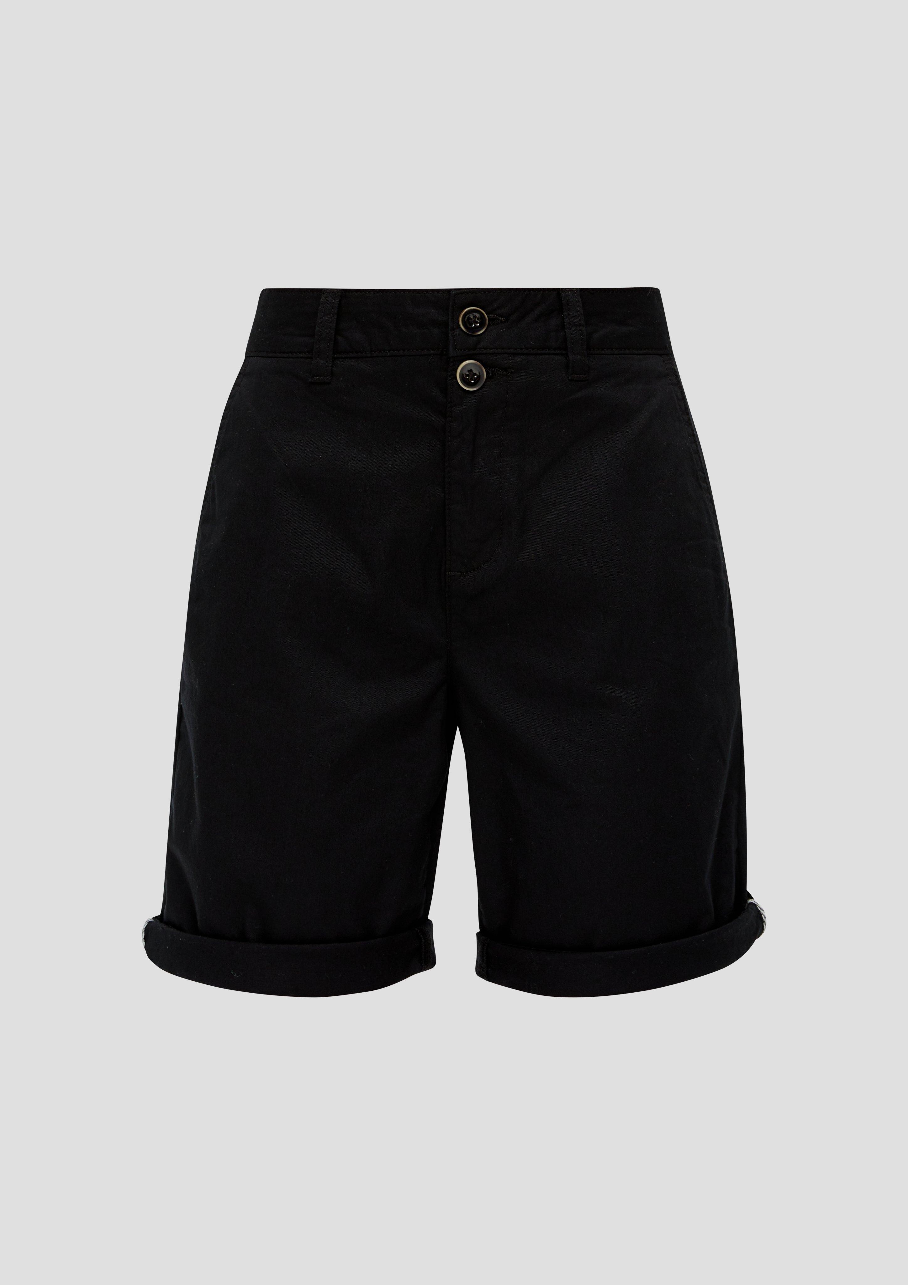 s.Oliver - Regular: Shorts aus Baumwollstretch, Damen, schwarz