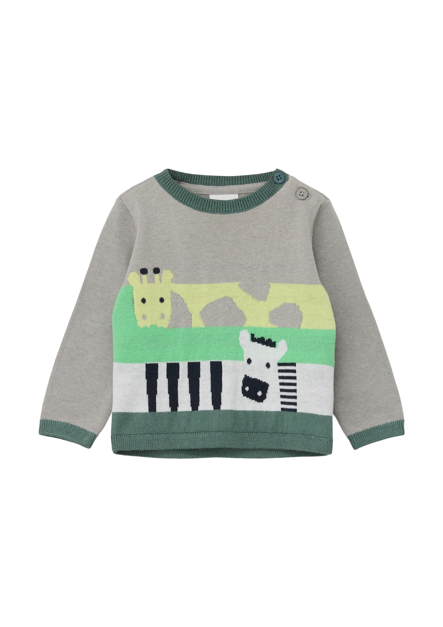 s.Oliver - Strickpullover mit Tiermuster, Babys, grau